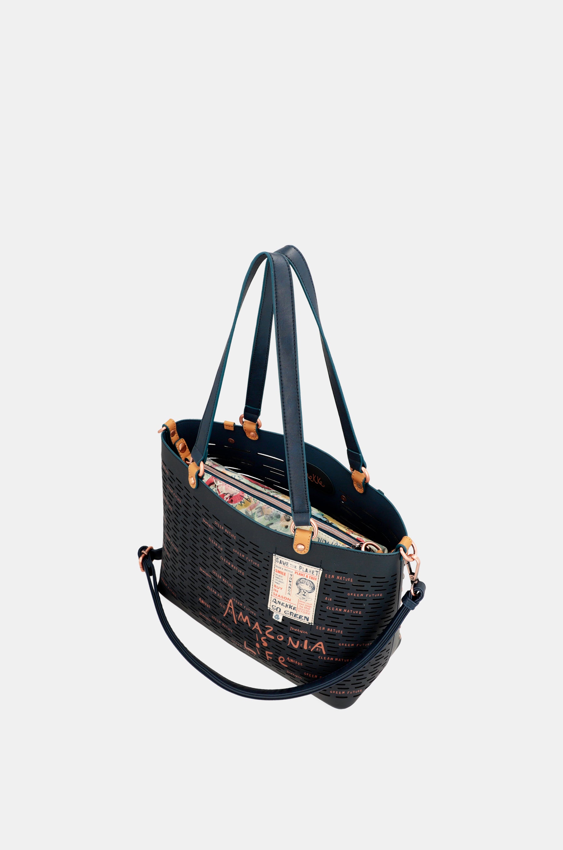 Borsa tote grande blu navy Nature Pachamama