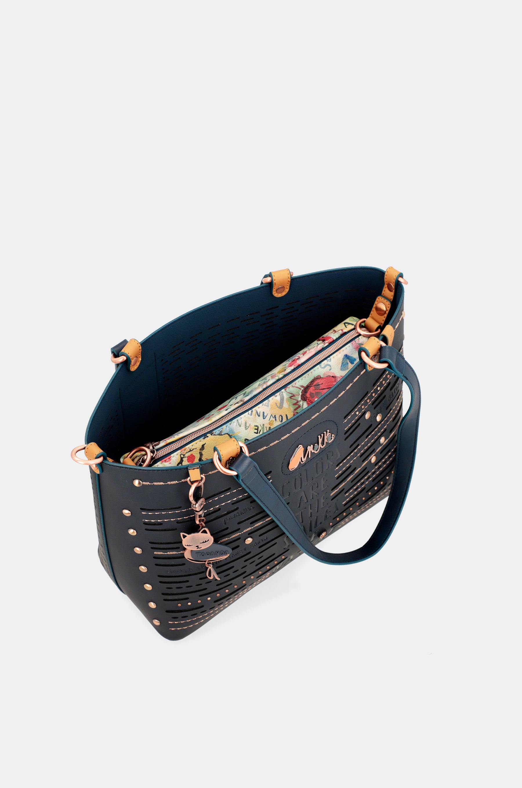Borsa tote grande blu navy Nature Pachamama