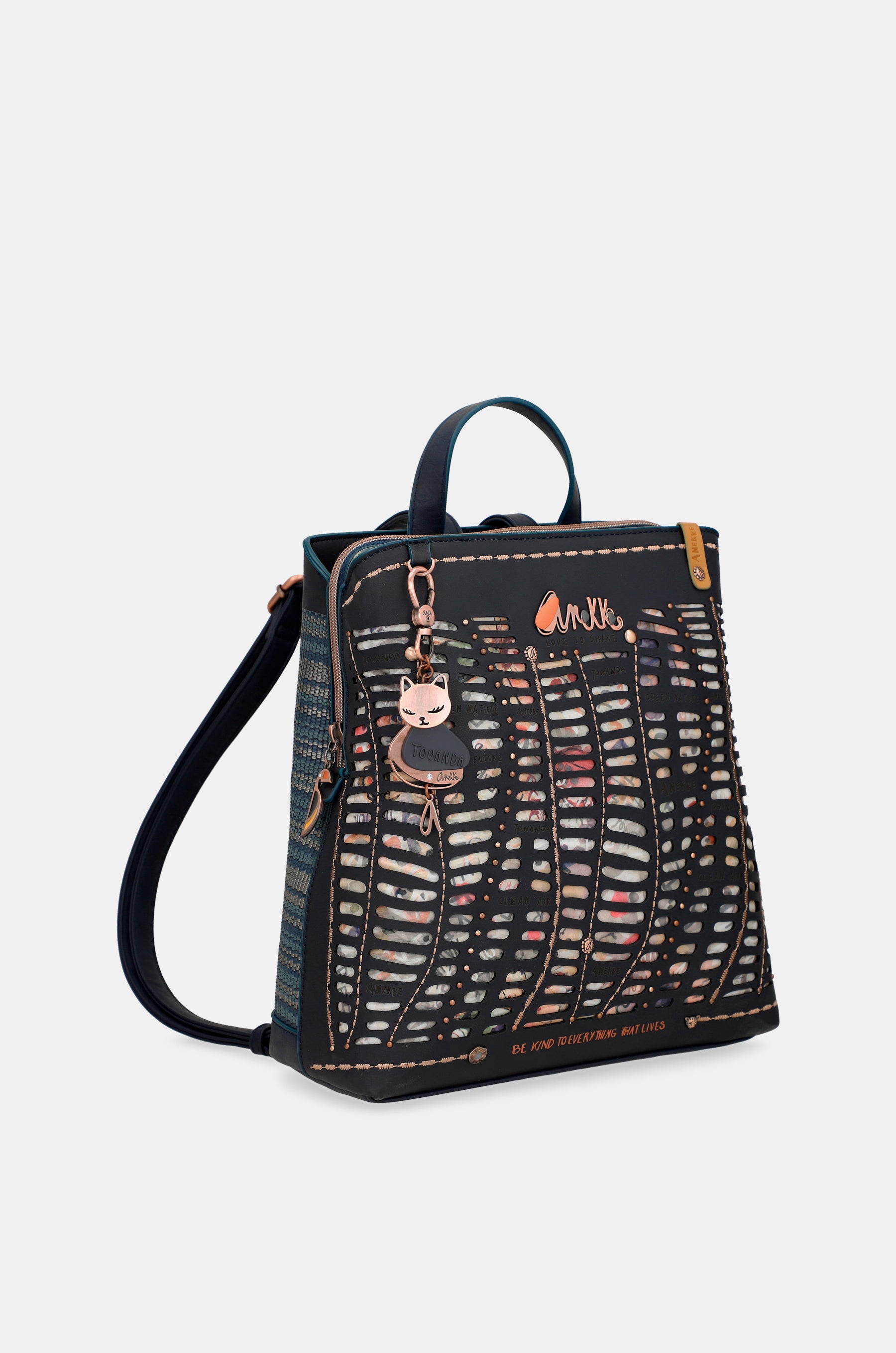 Zaino Nature Pachamama blu navy con 3 scomparti