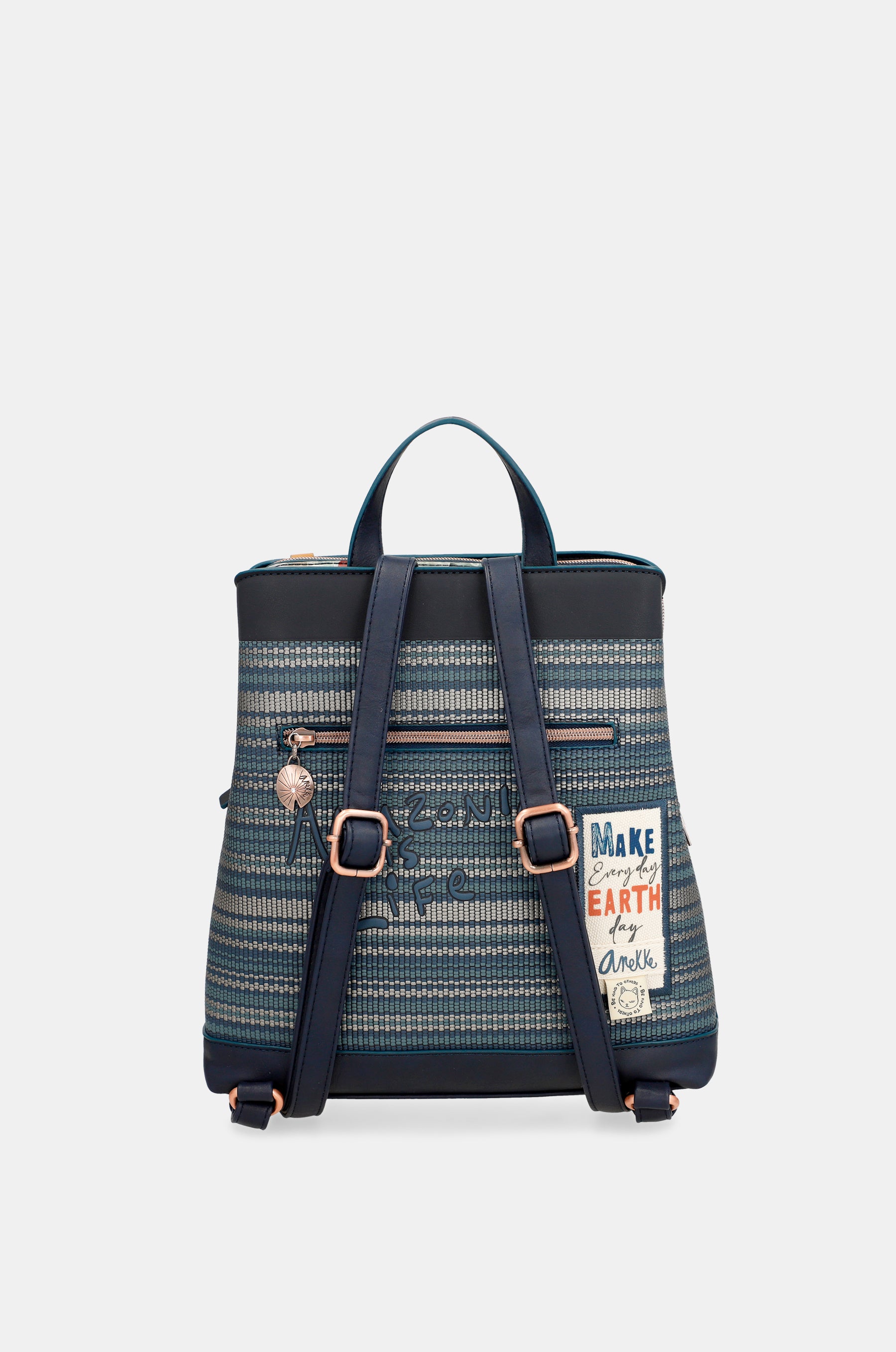 Zaino Nature Pachamama blu navy con 3 scomparti
