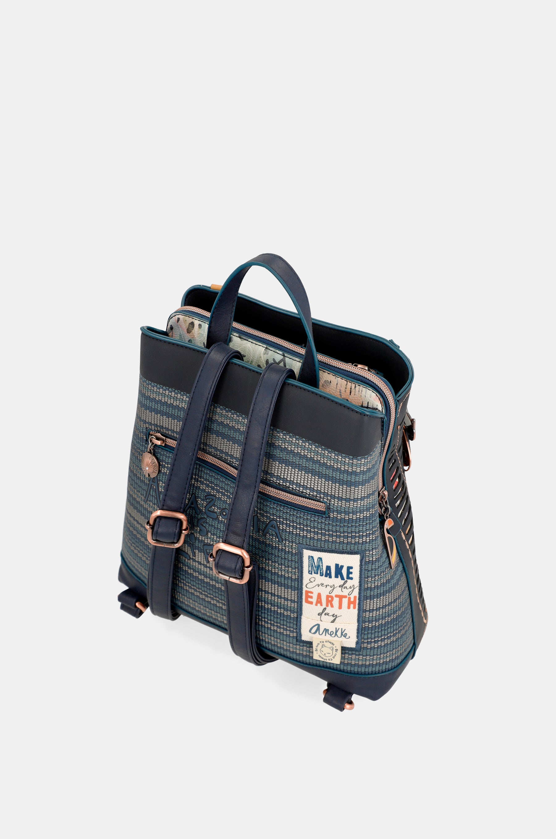 Zaino Nature Pachamama blu navy con 3 scomparti