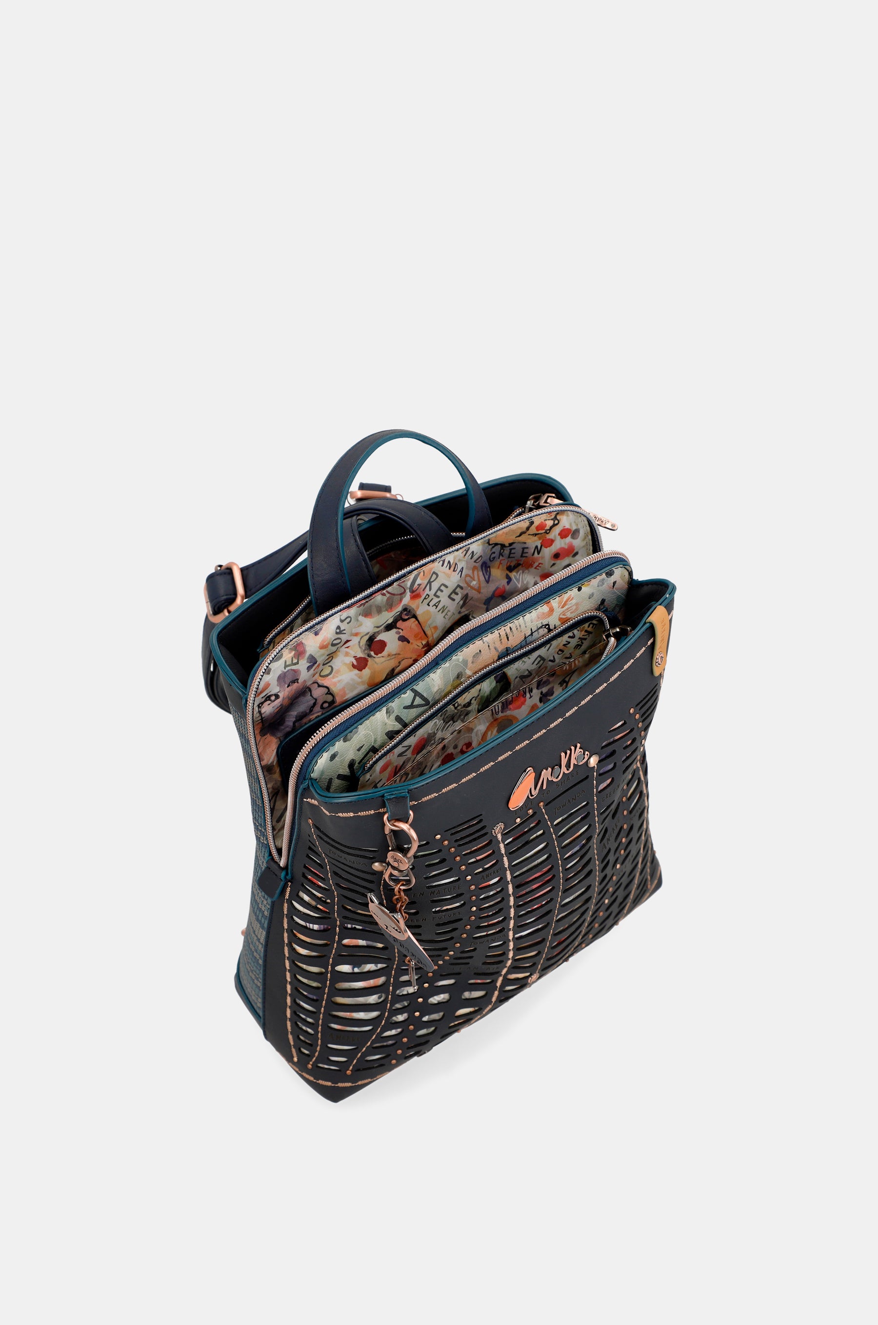 Zaino Nature Pachamama blu navy con 3 scomparti