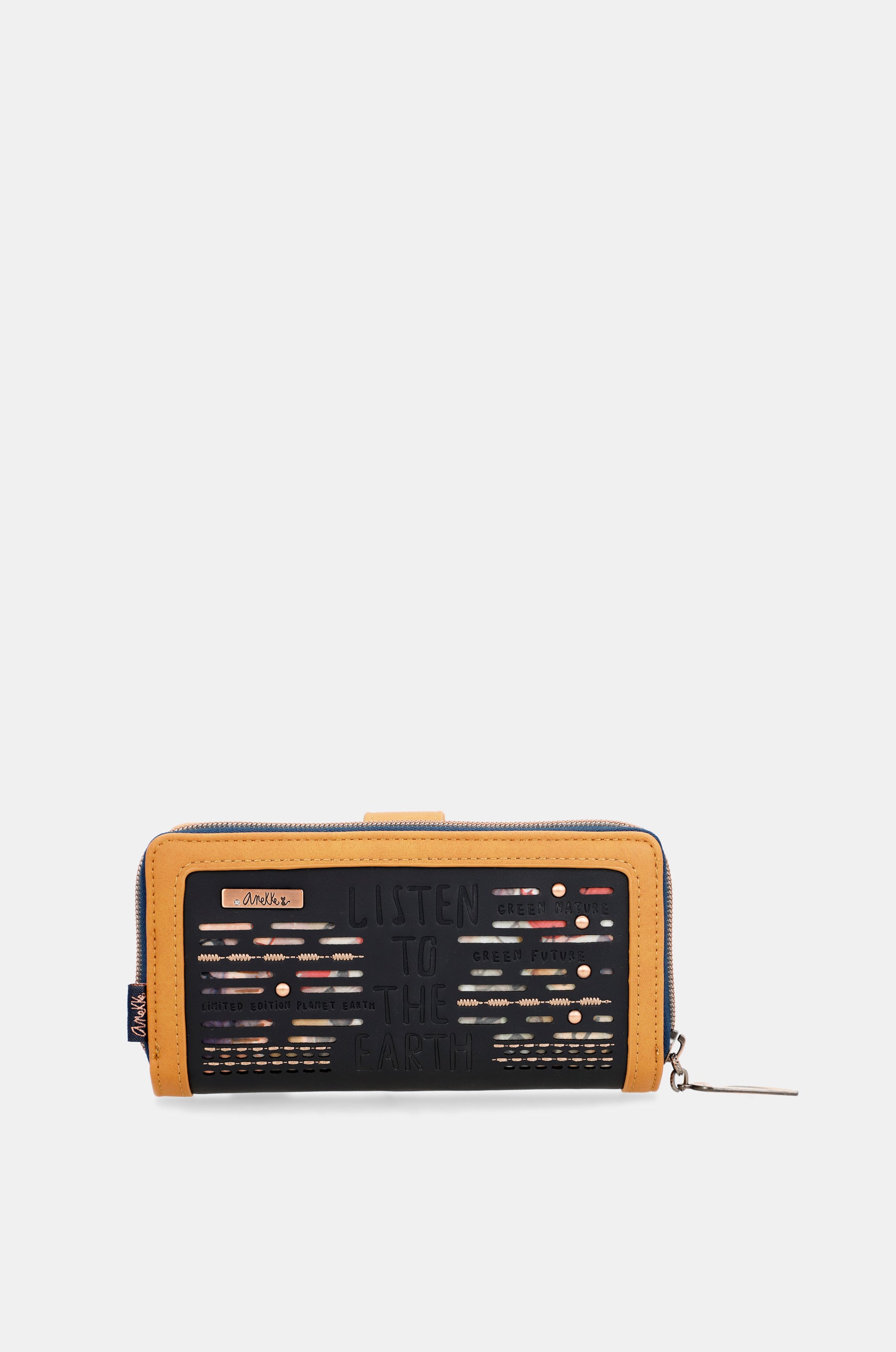 Portafoglio RFID grande blu navy Nature Pachamama