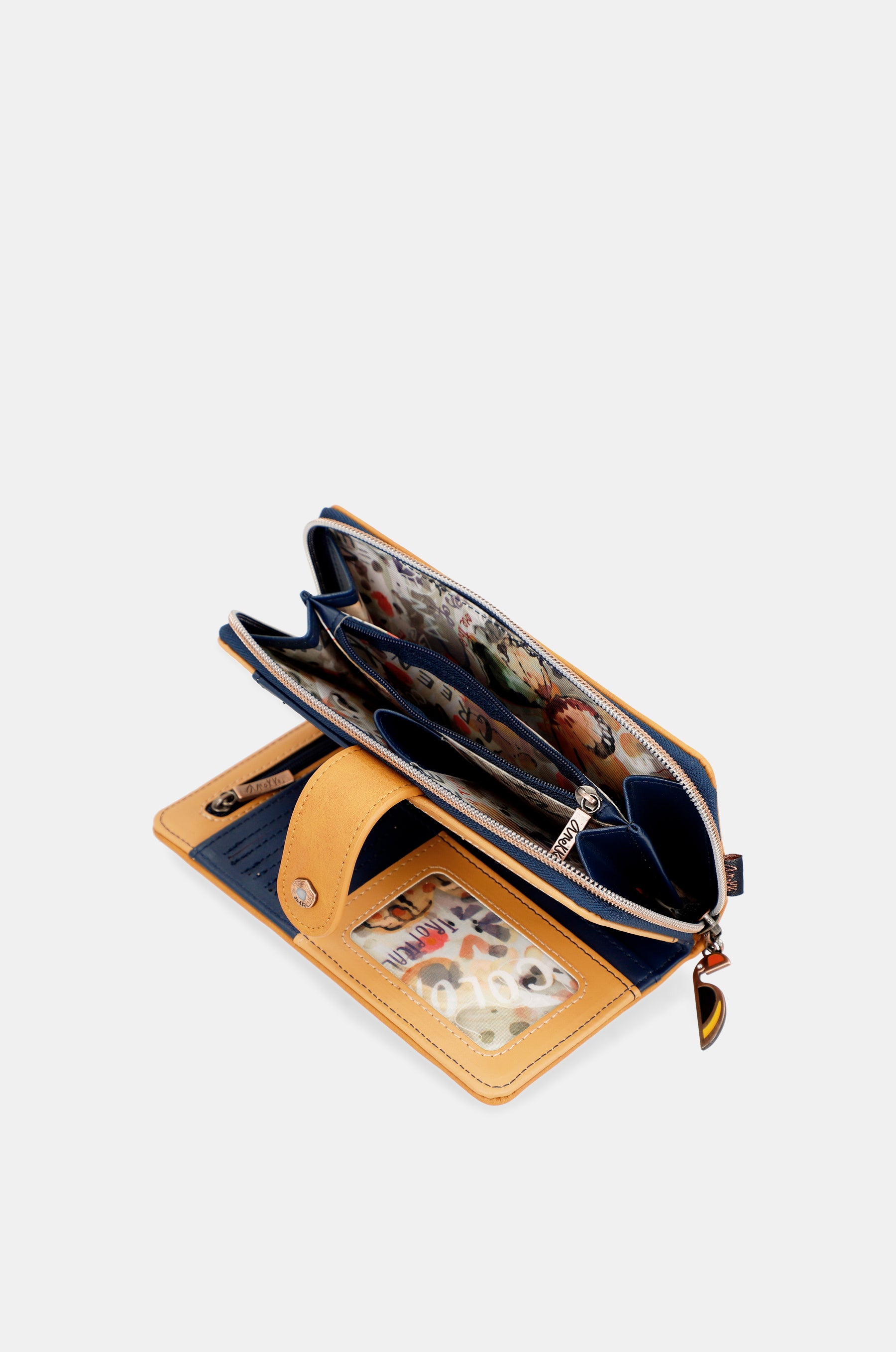 Portafoglio RFID grande blu navy Nature Pachamama