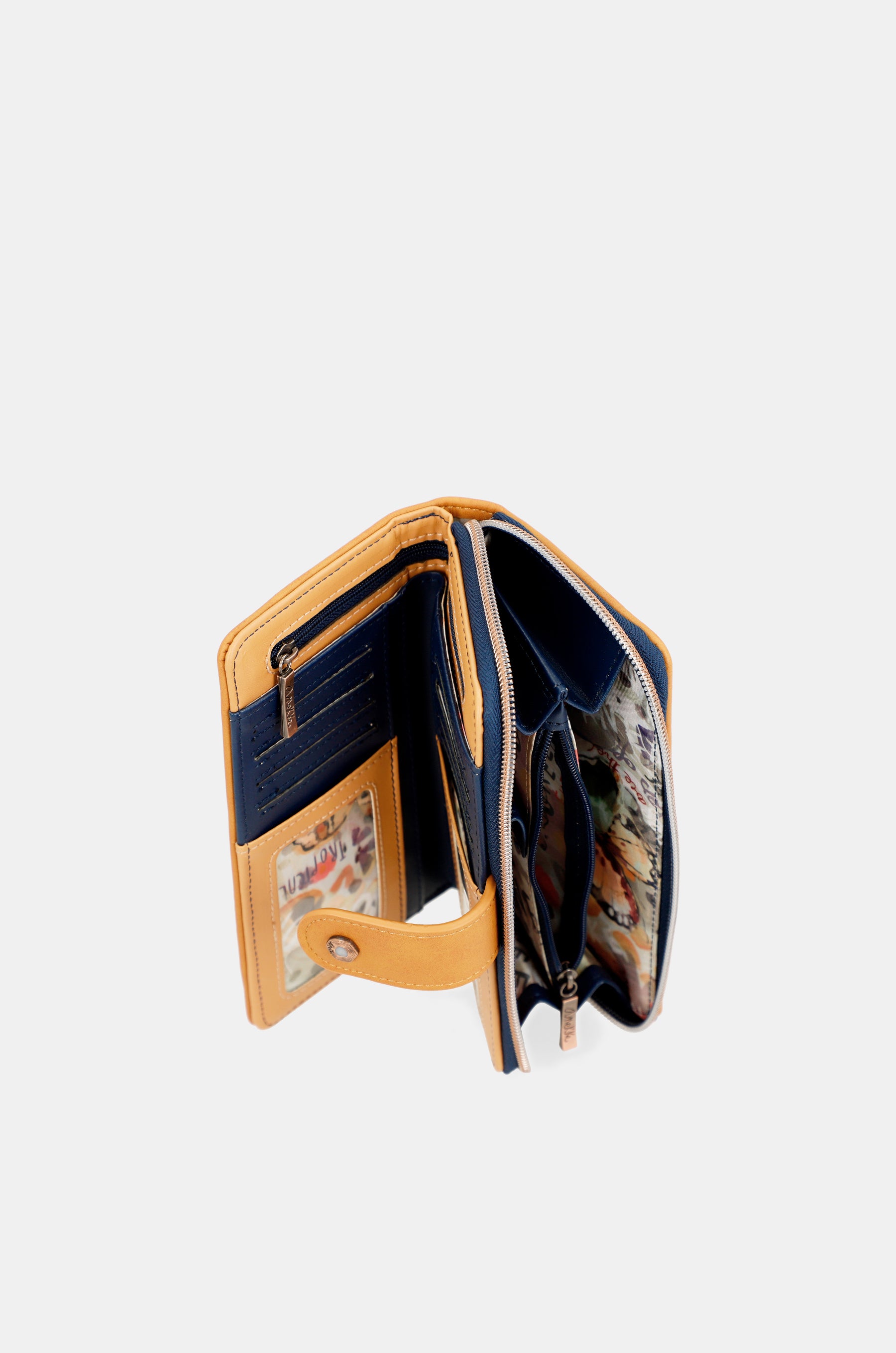 Portafoglio RFID grande blu navy Nature Pachamama