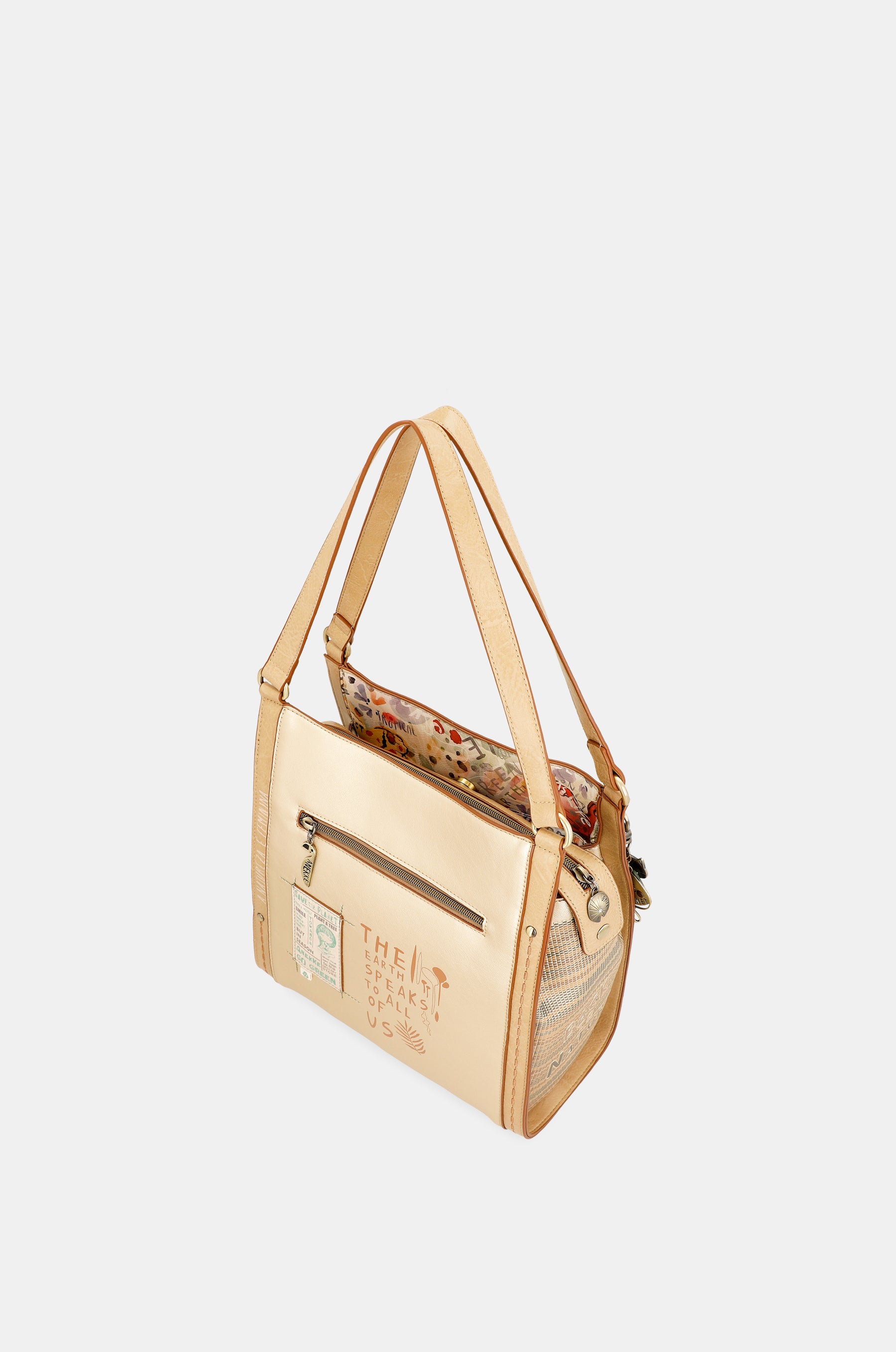 Borsa a tracolla dorata Nature Pachamama anekke