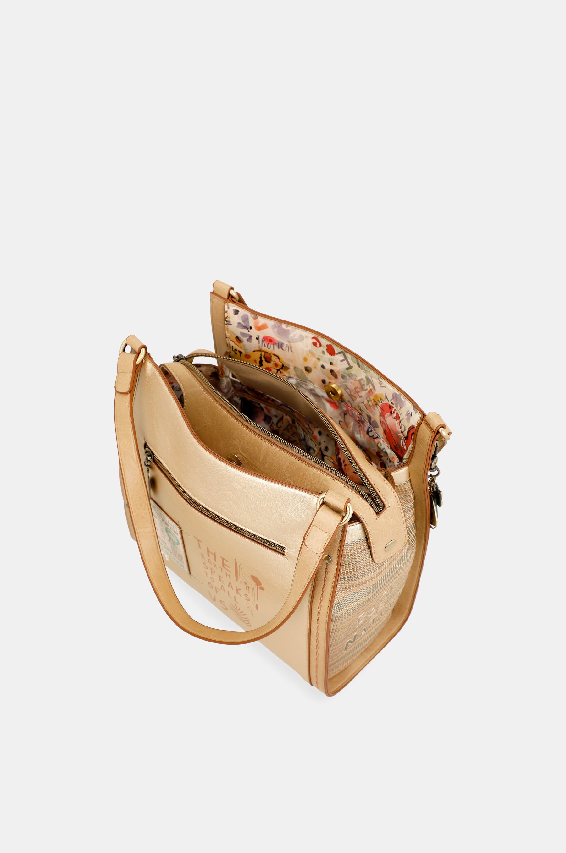 Borsa a tracolla dorata Nature Pachamama anekke