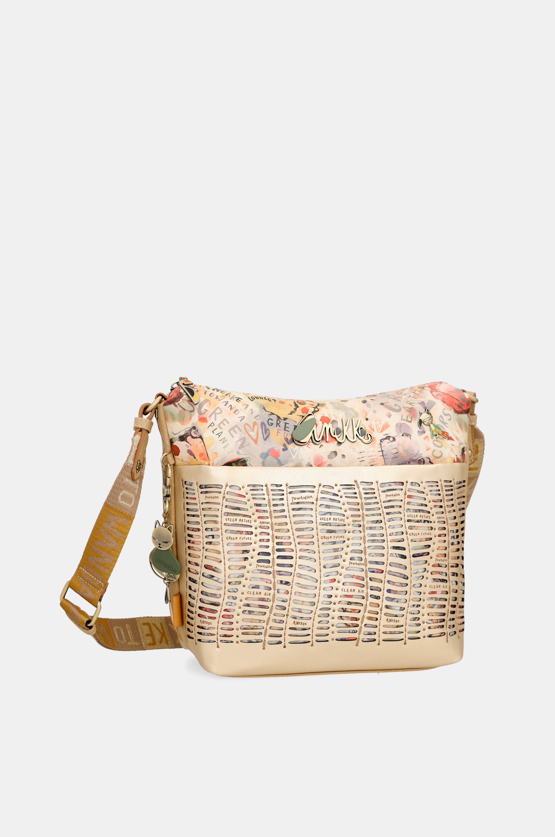 Borsa a tracolla dorata Nature Pachamama