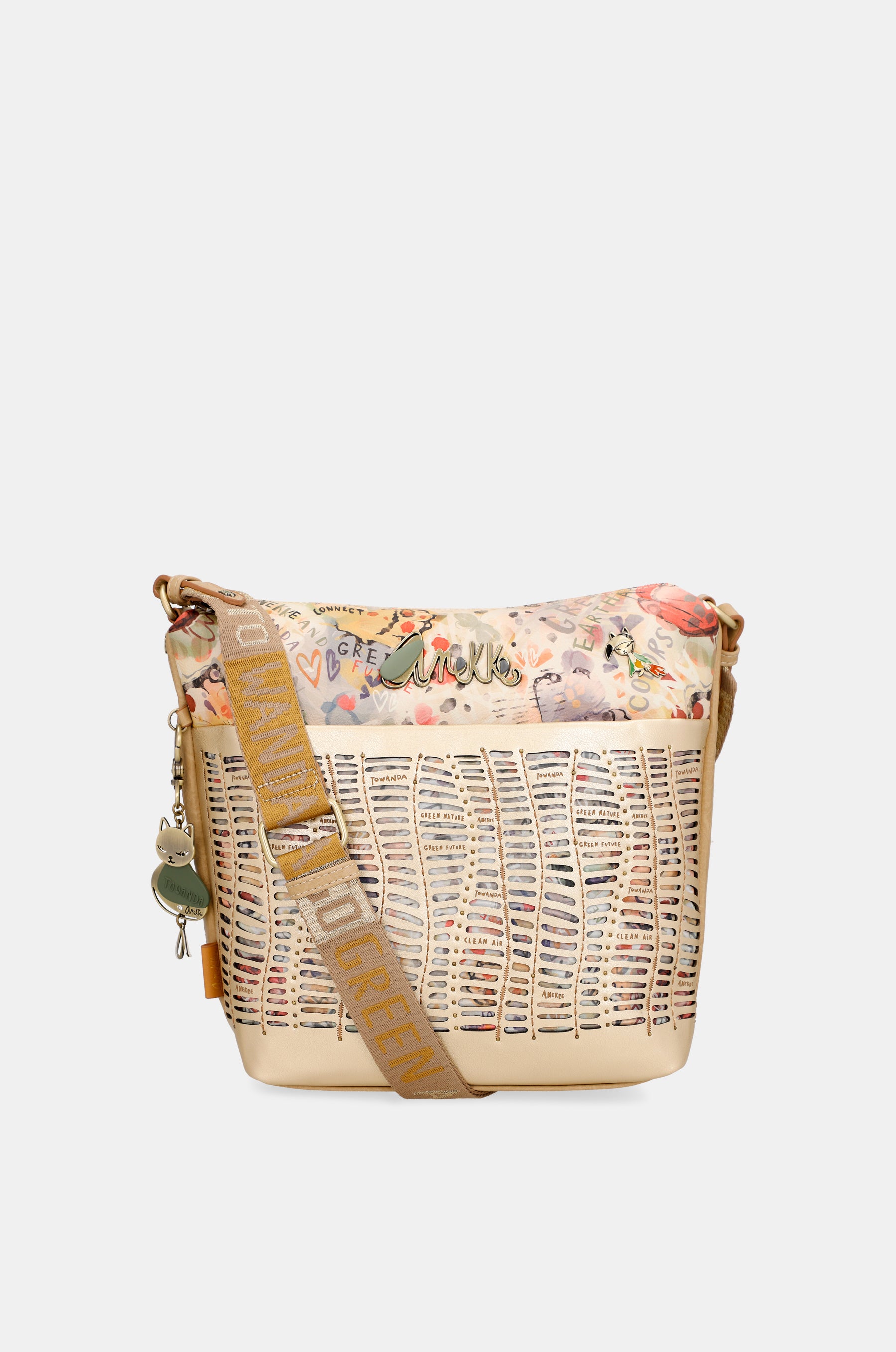 Borsa a tracolla dorata Nature Pachamama