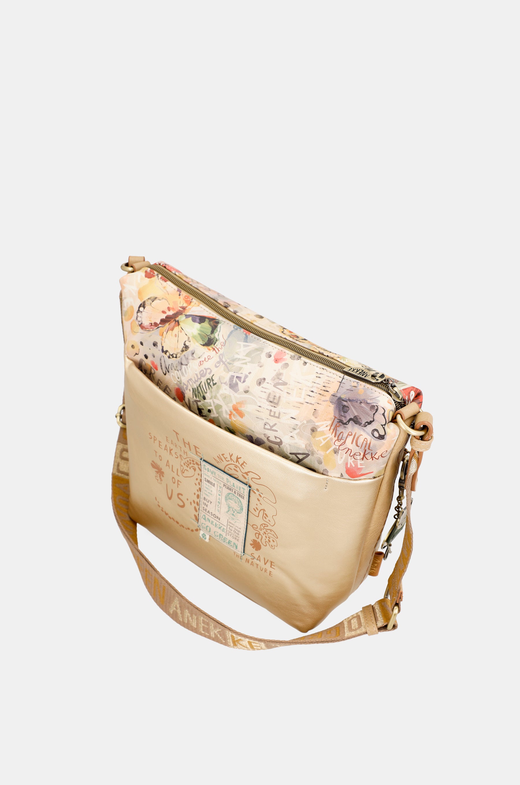 Borsa a tracolla dorata Nature Pachamama