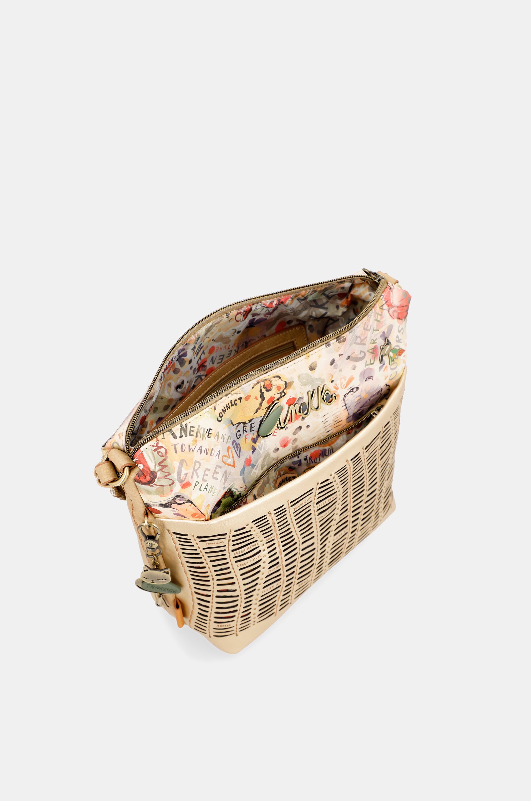 Borsa a tracolla dorata Nature Pachamama