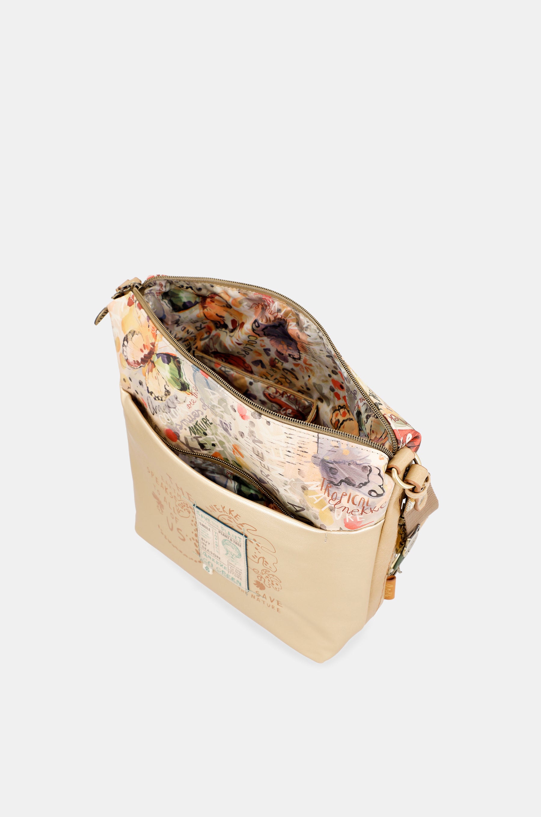 Borsa a tracolla dorata Nature Pachamama