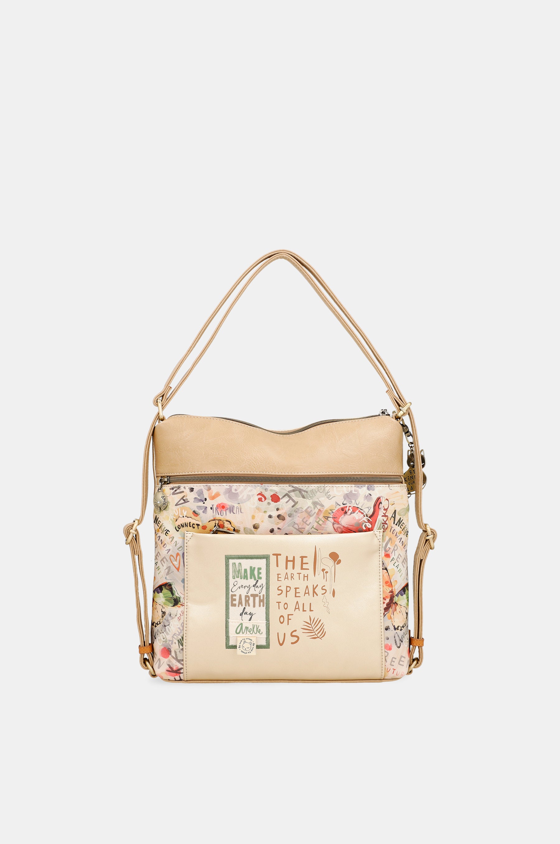 Borsa dorata trasformabile Nature Pachamama in uno zaino