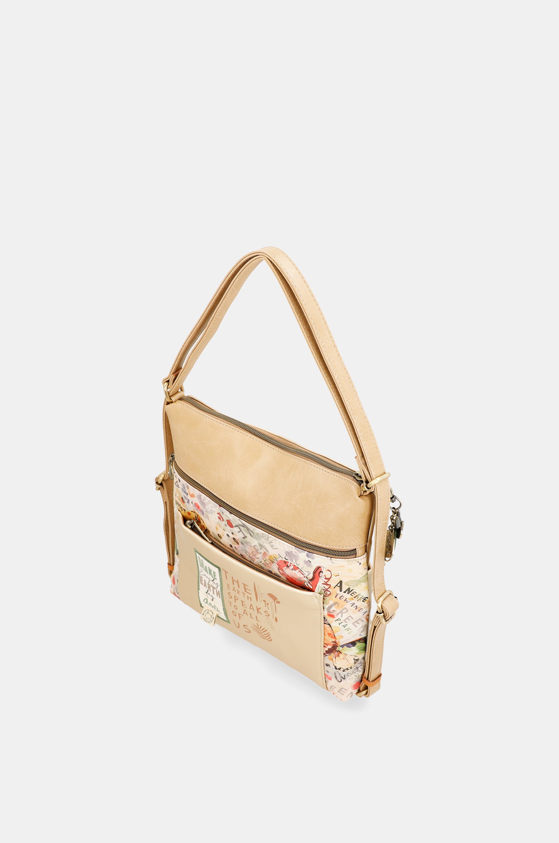Borsa dorata trasformabile Nature Pachamama in uno zaino
