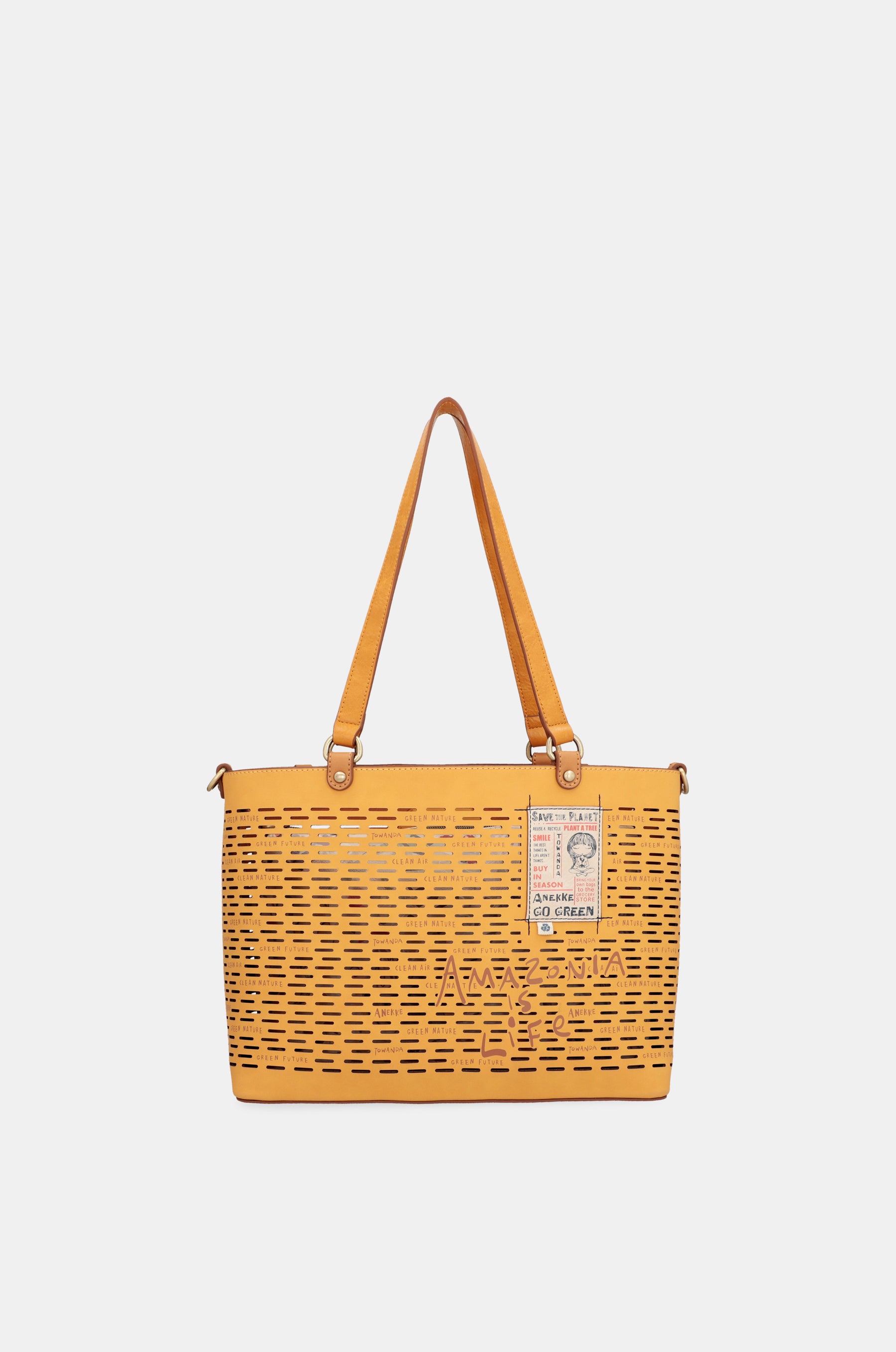 Borsa tote grande Nature Pachamama color ocra
