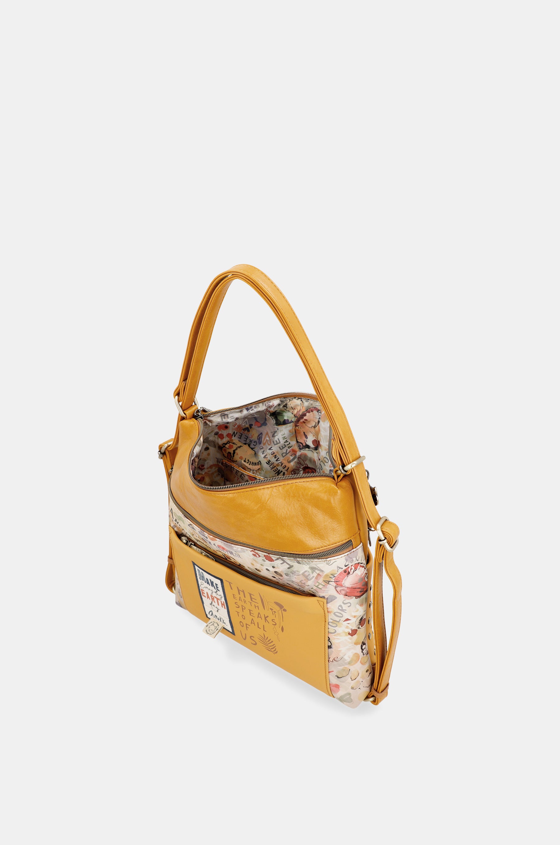 Borsa ocra trasformabile Nature Pachamama in zaino