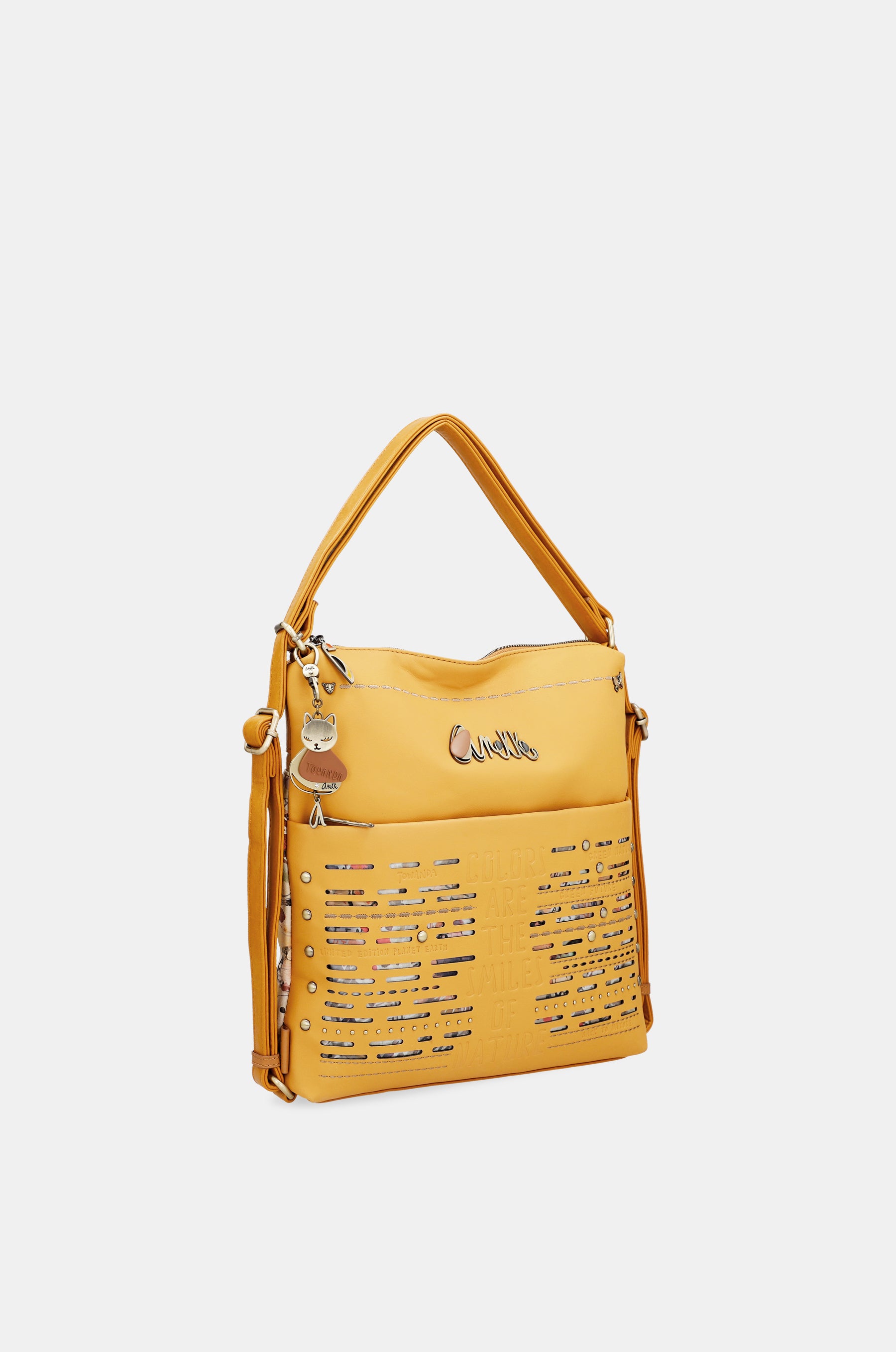 Borsa ocra trasformabile Nature Pachamama in zaino
