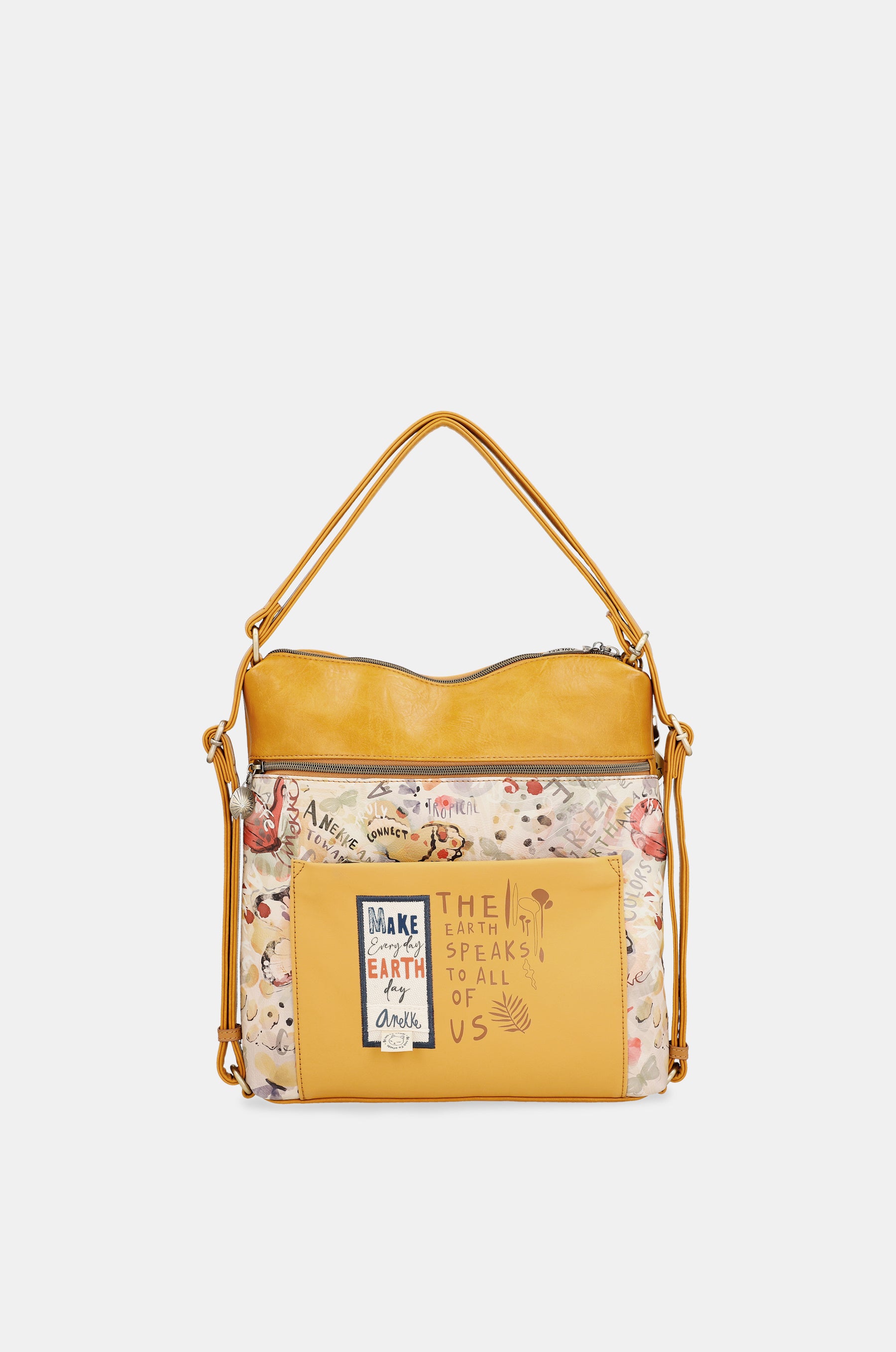 Borsa ocra trasformabile Nature Pachamama in zaino