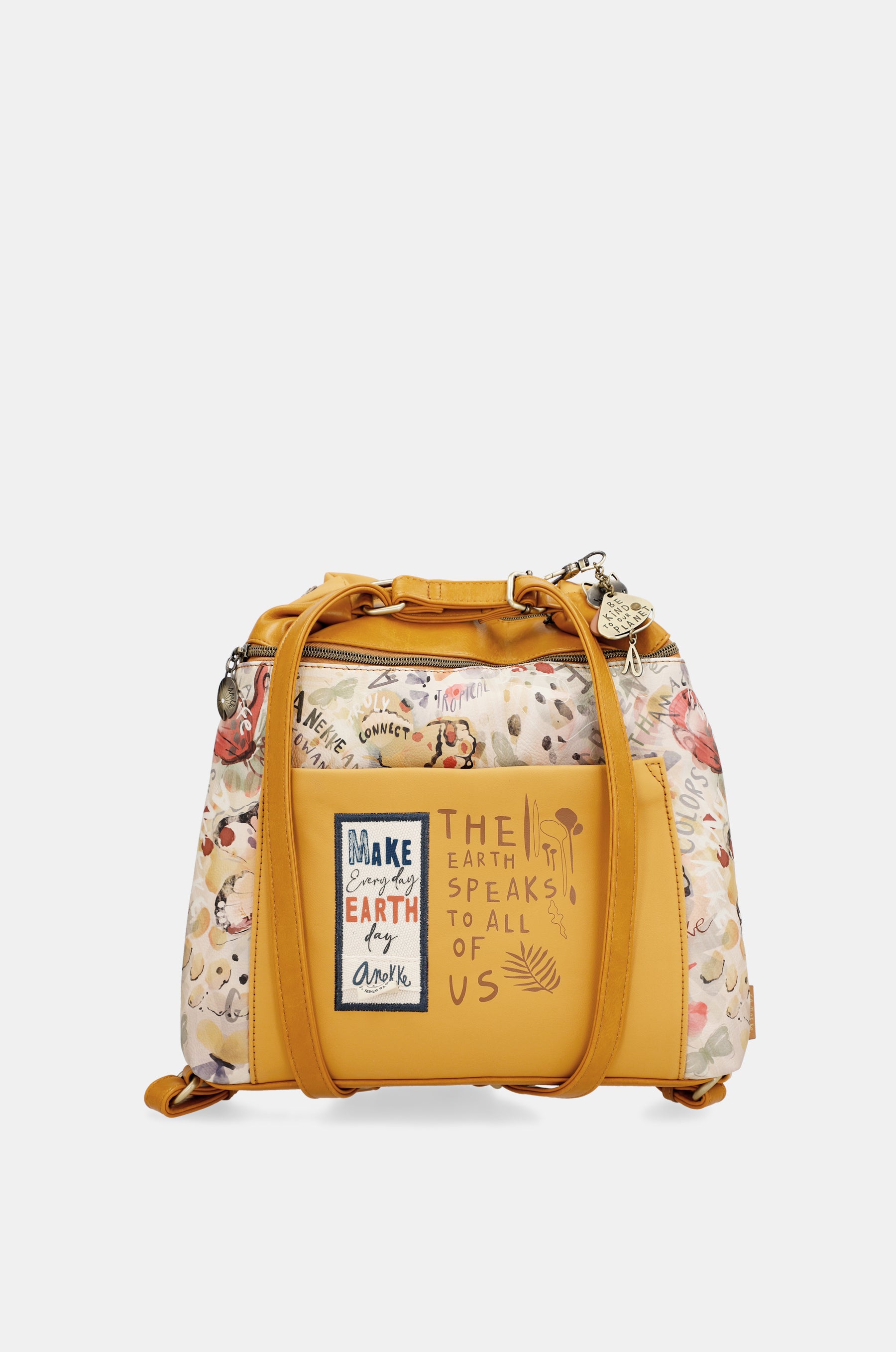 Borsa ocra trasformabile Nature Pachamama in zaino