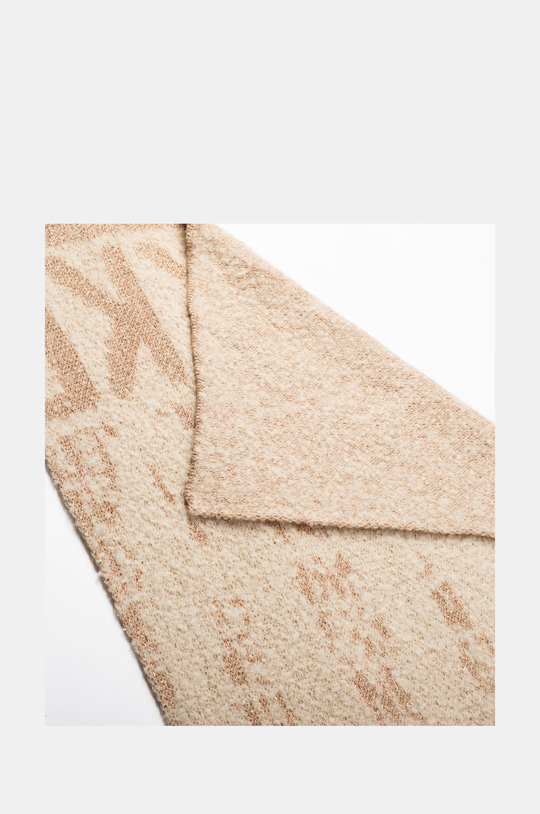 Sciarpa beige con logomania.