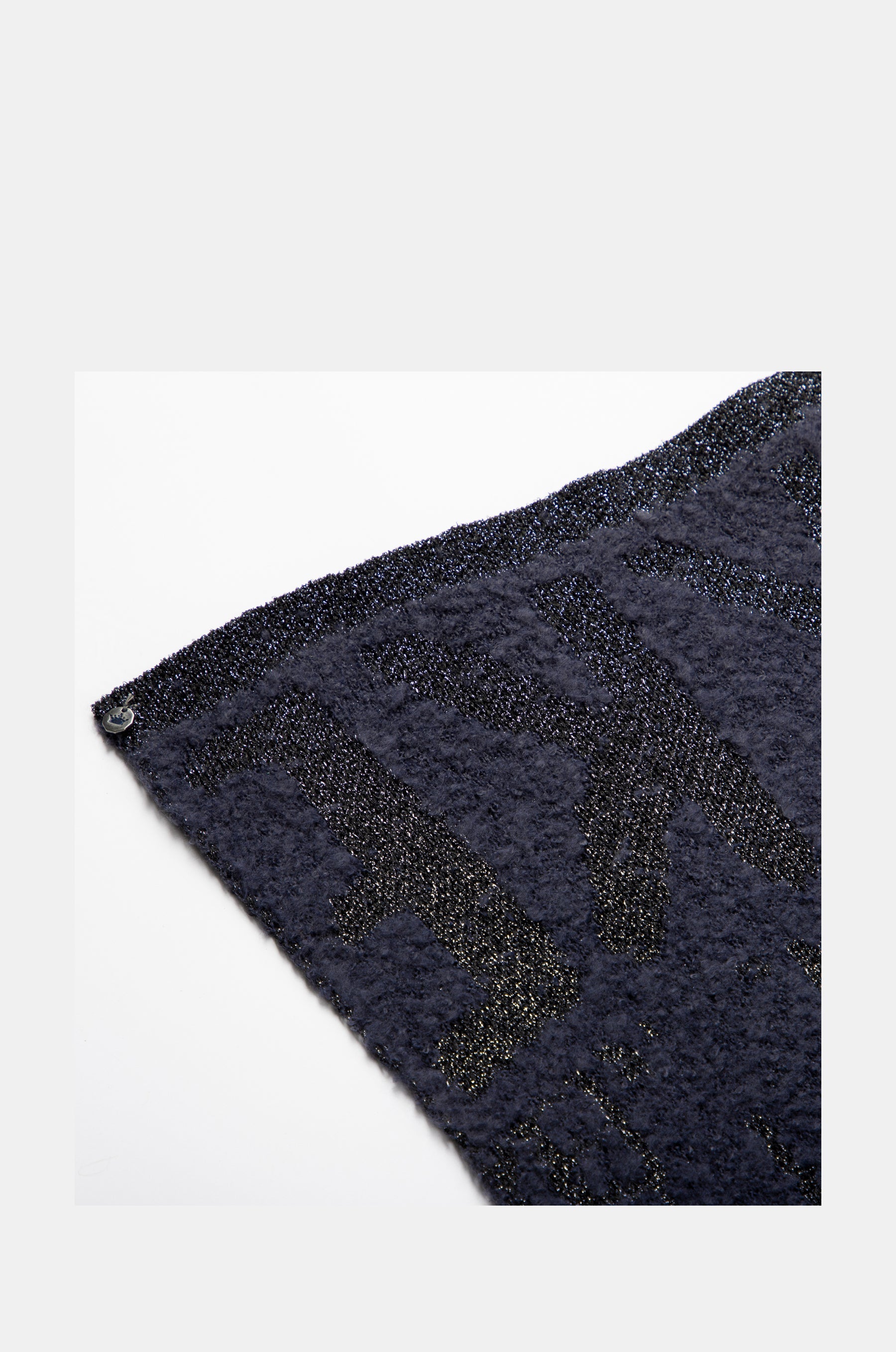 Sciarpa con logomania blu navy.