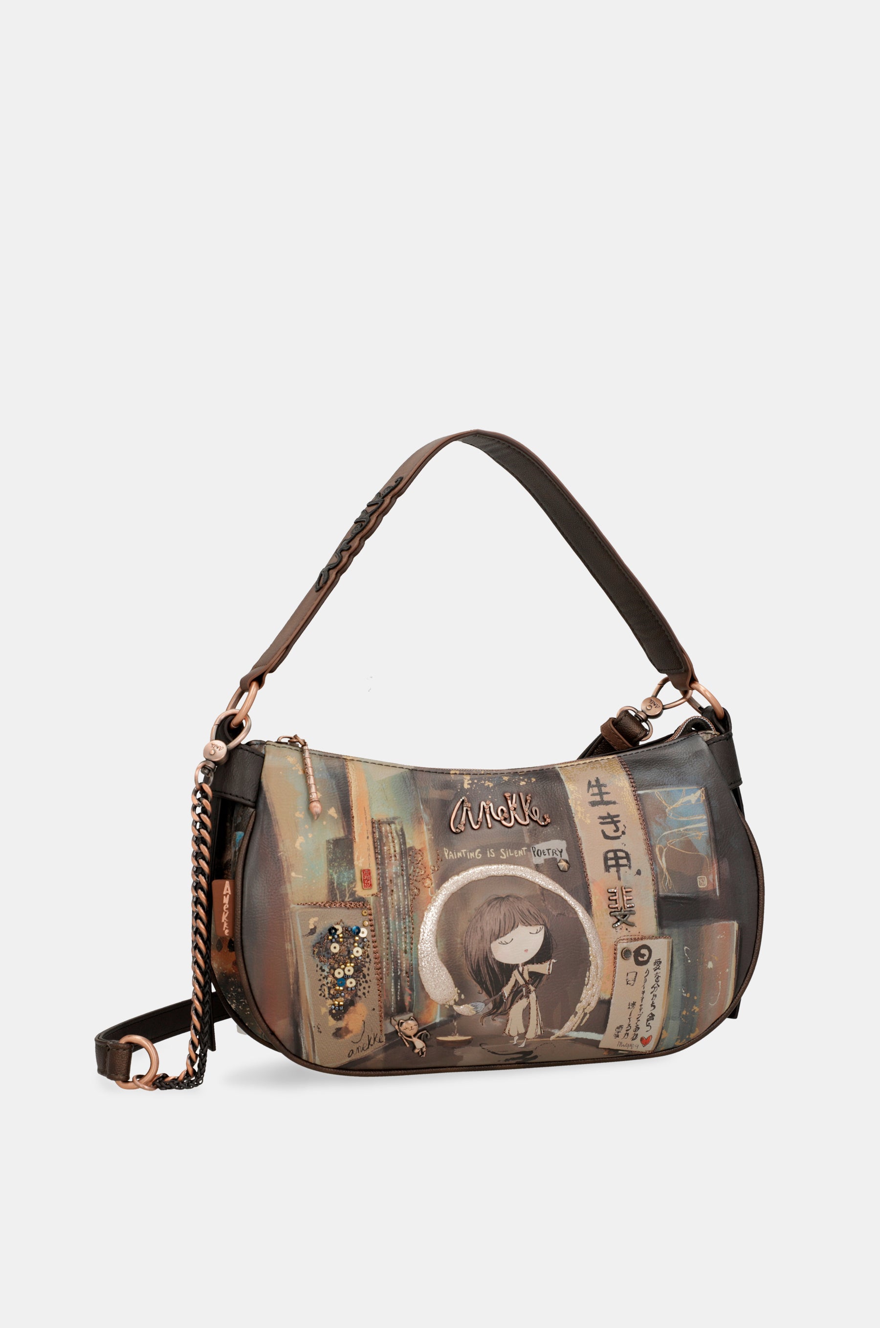 Borsa ovale Shōen con catena