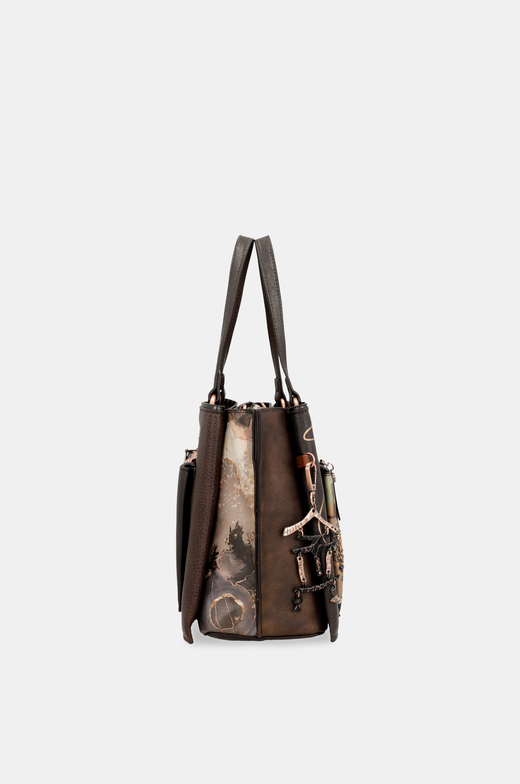 Borsa tote marrone Shōen con tracolla
