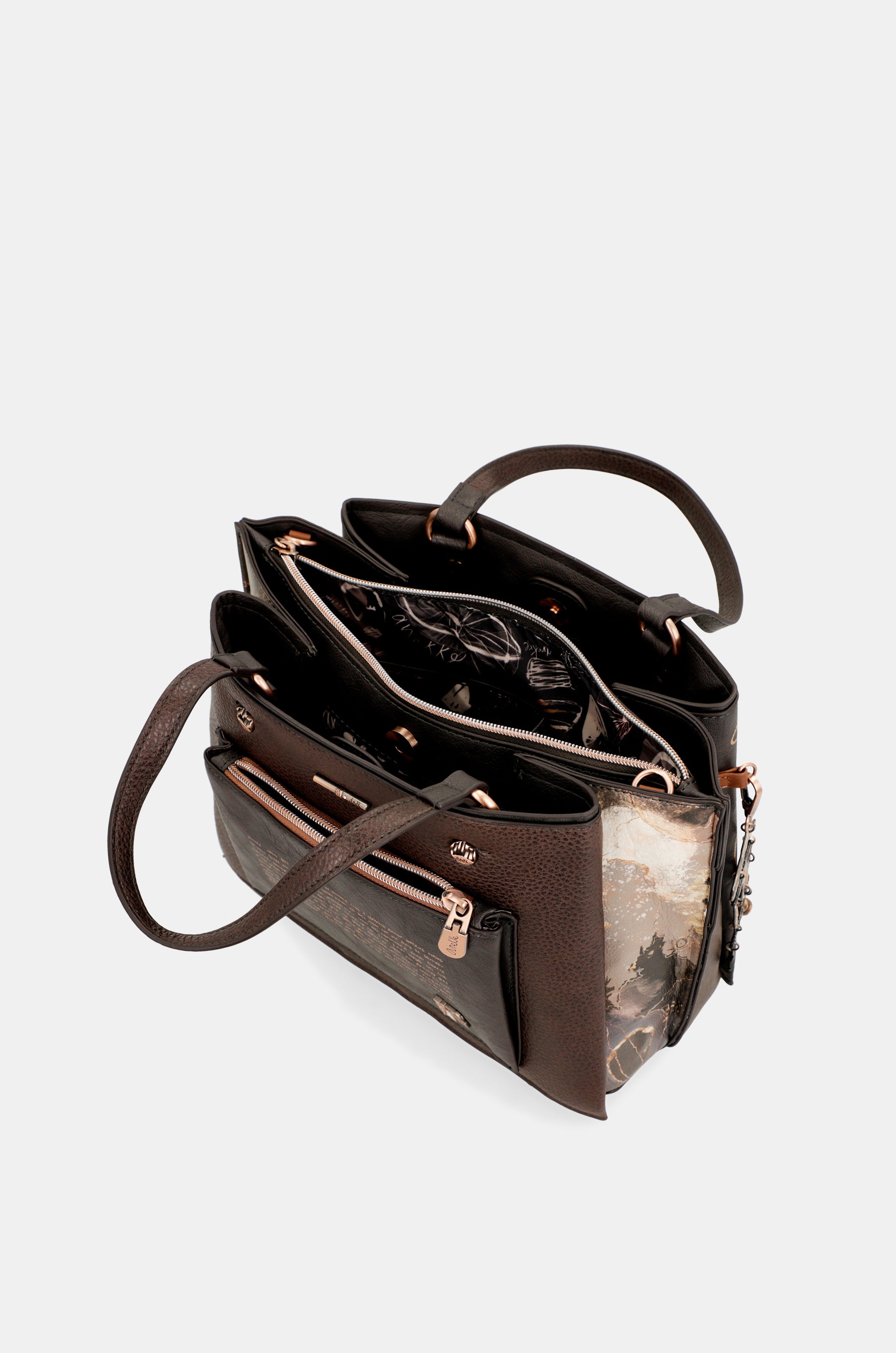 Borsa tote marrone Shōen con tracolla