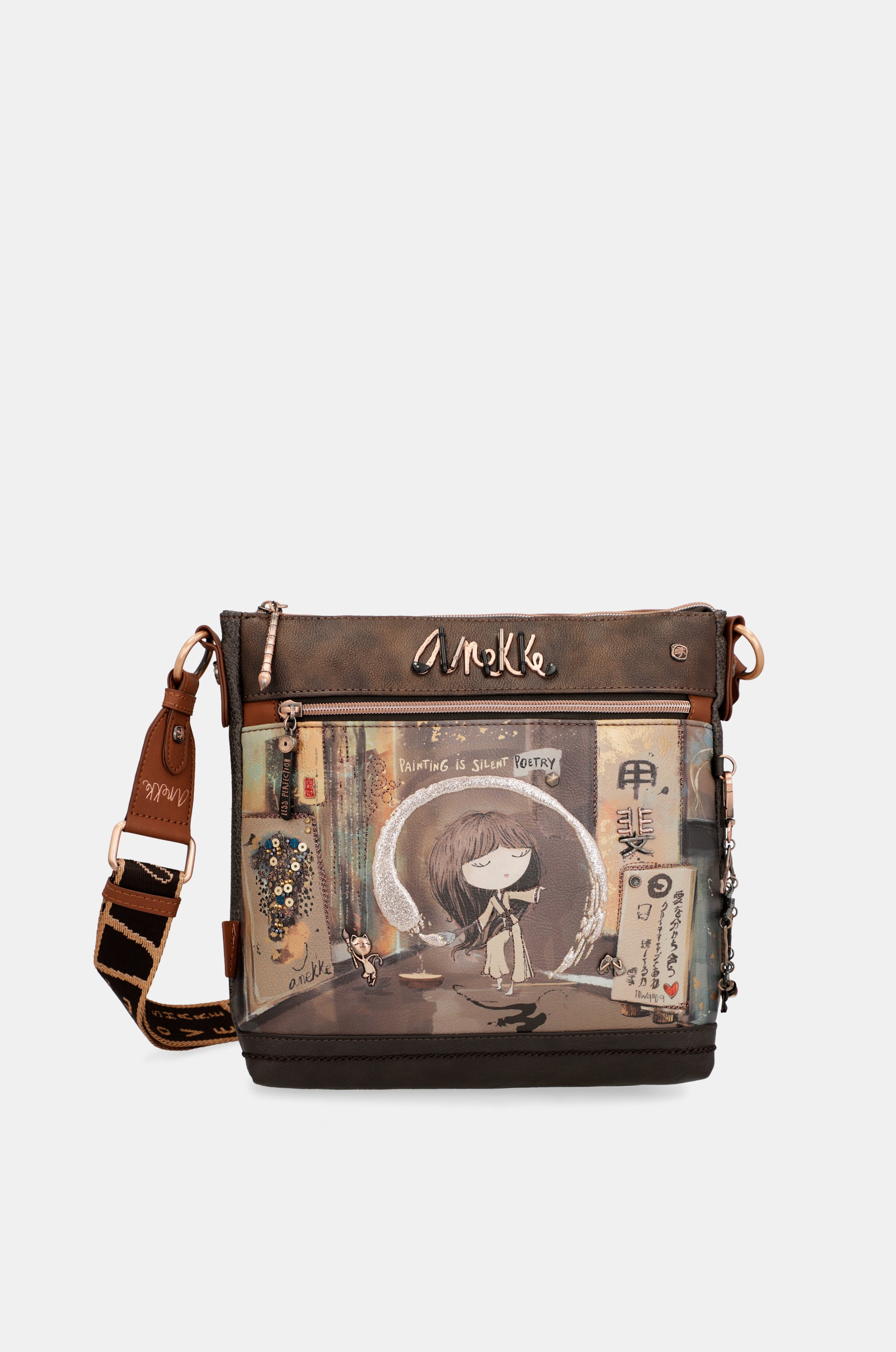 Borsa a tracolla Shōen marrone medio