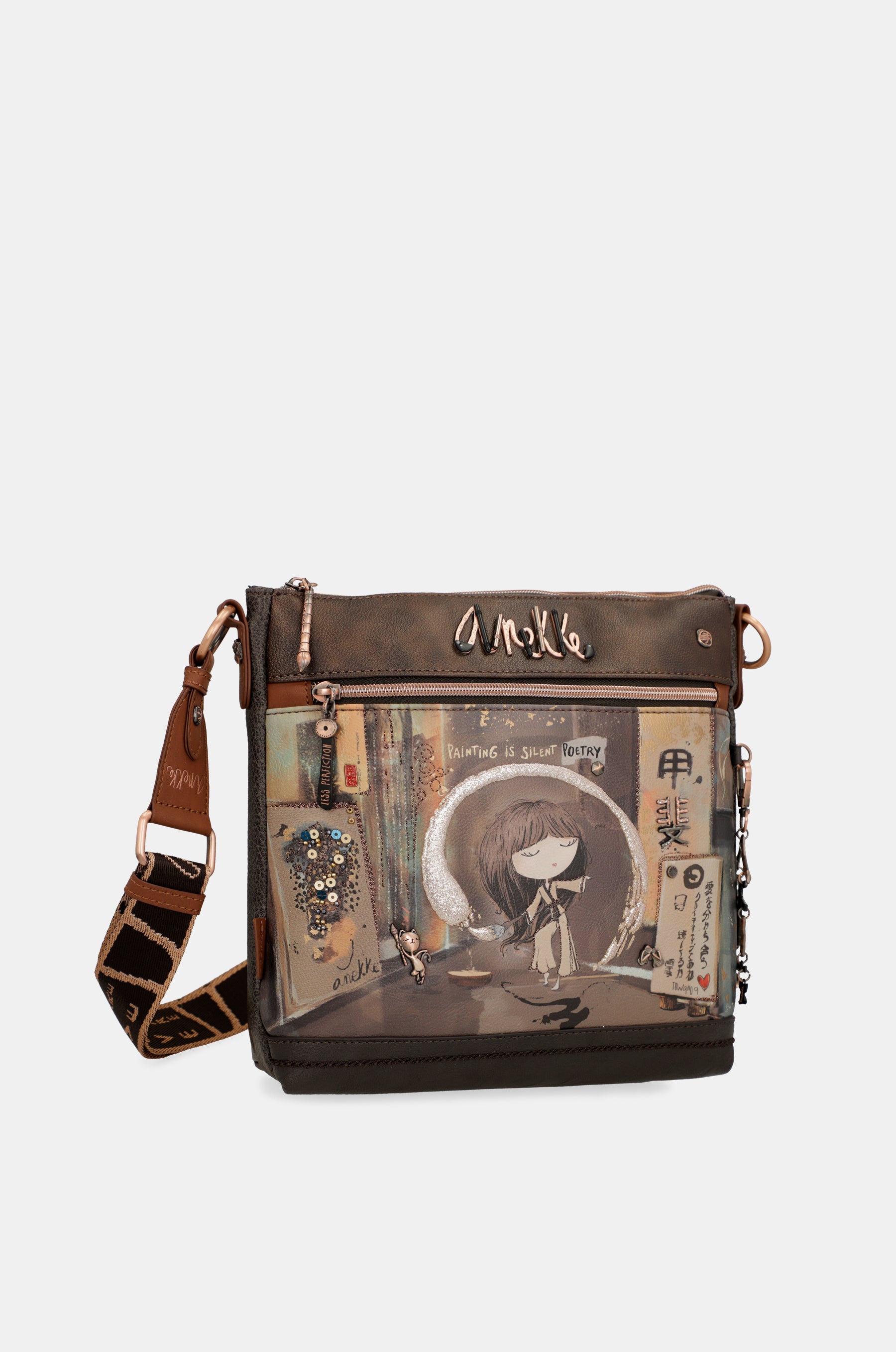 Borsa a tracolla Shōen marrone medio