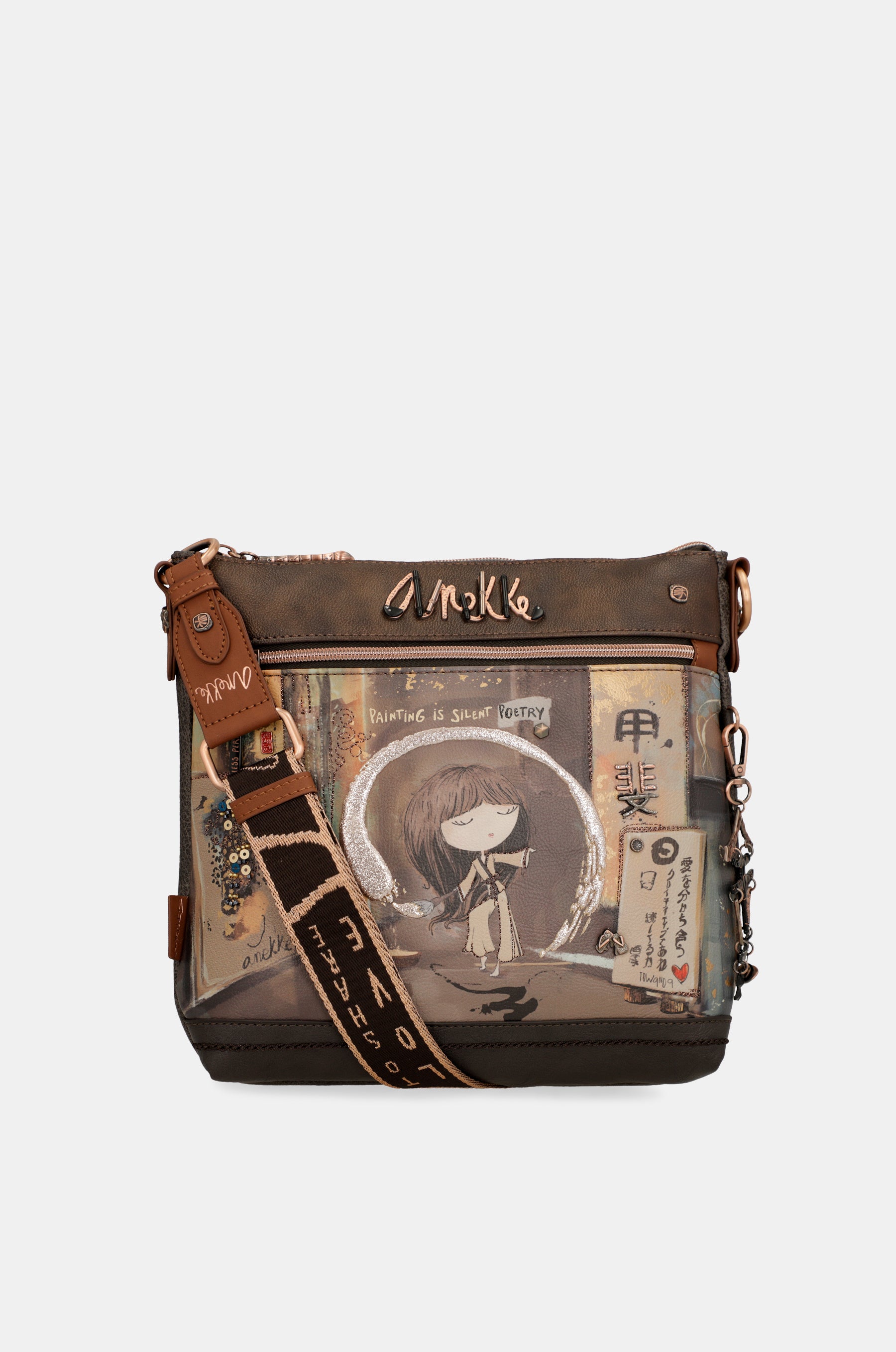 Borsa a tracolla Shōen marrone medio