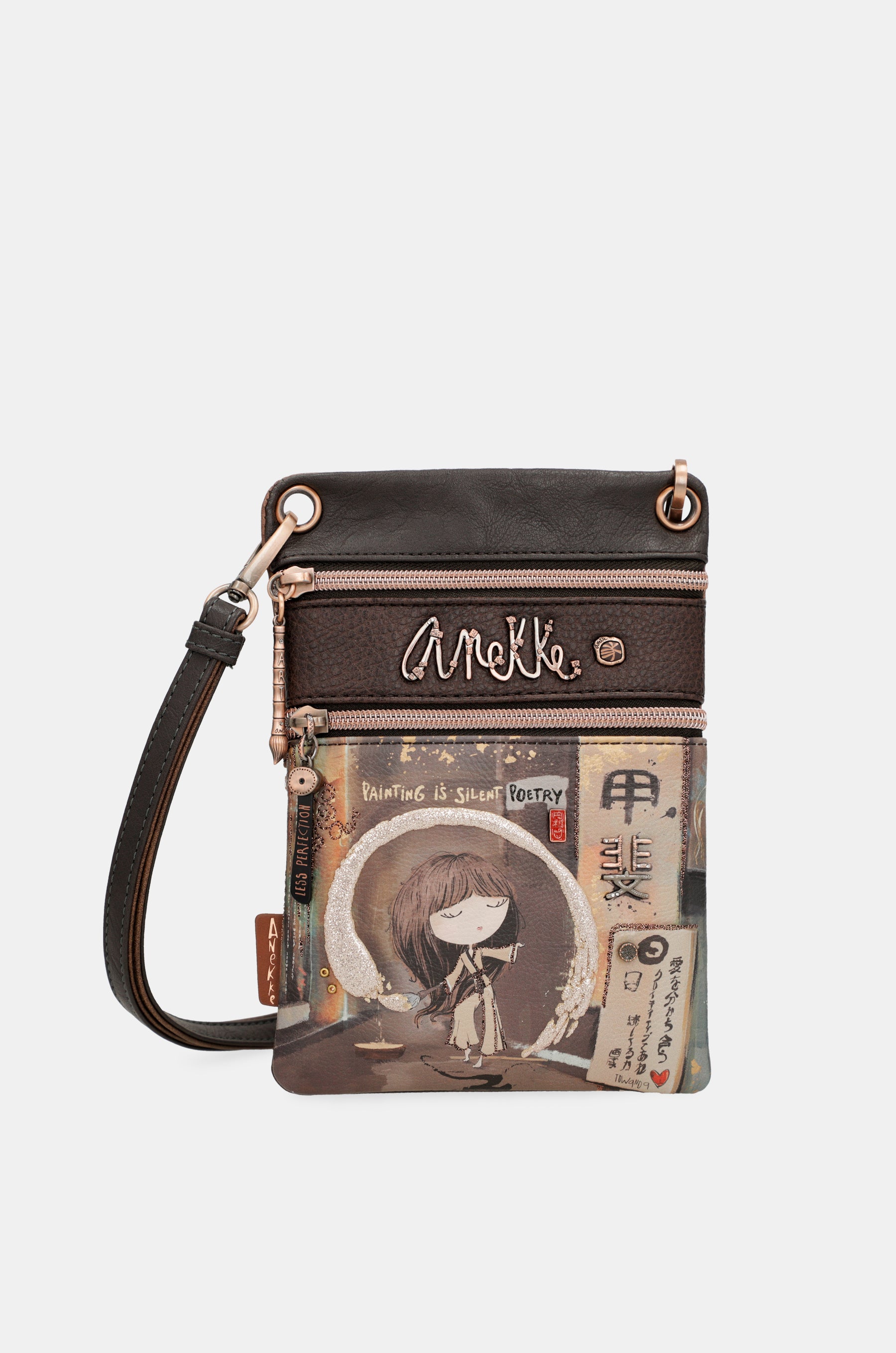 Borsa a tracolla marrone Shōen
