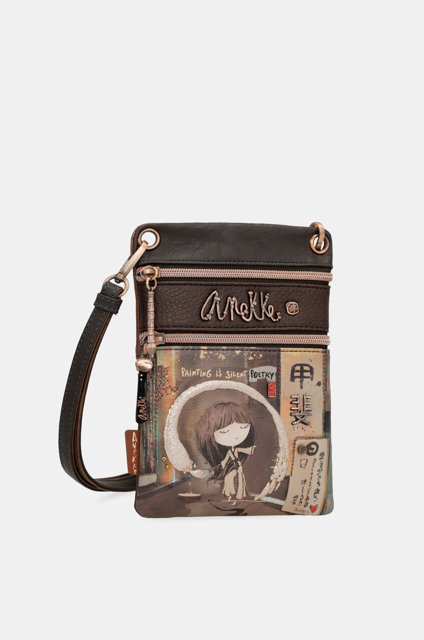 Borsa a tracolla marrone Shōen