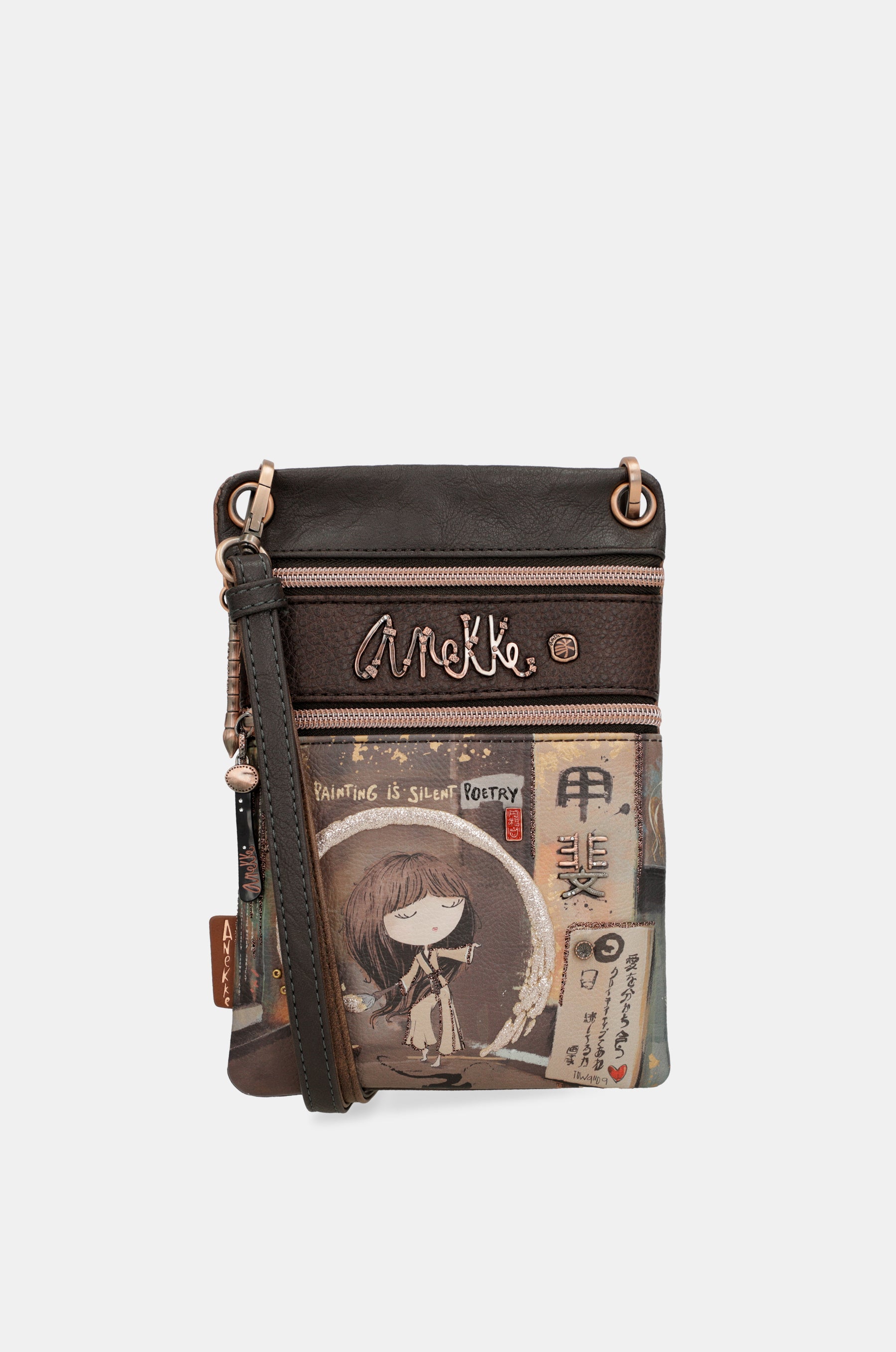 Borsa a tracolla marrone Shōen