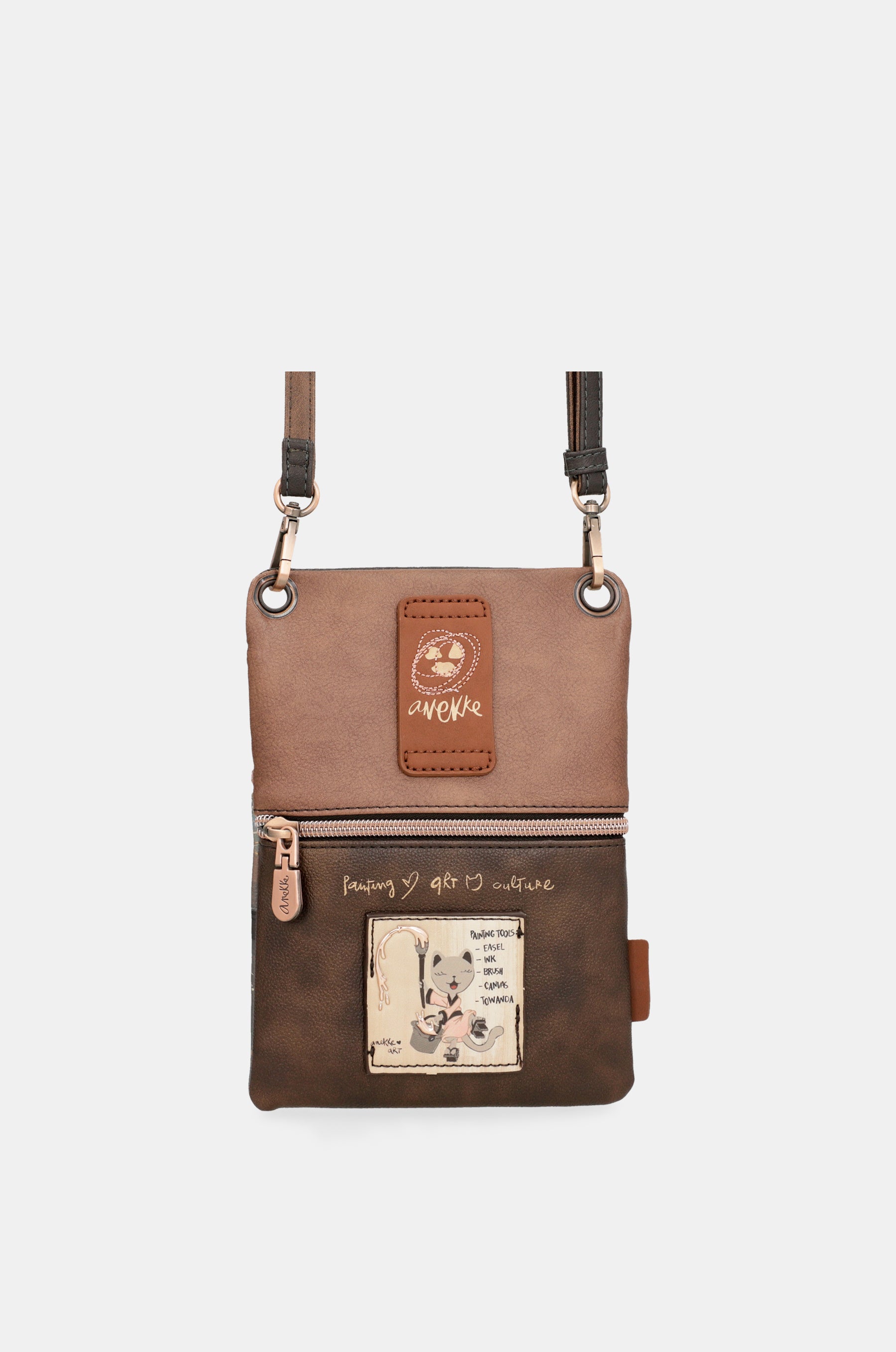 Borsa a tracolla marrone Shōen