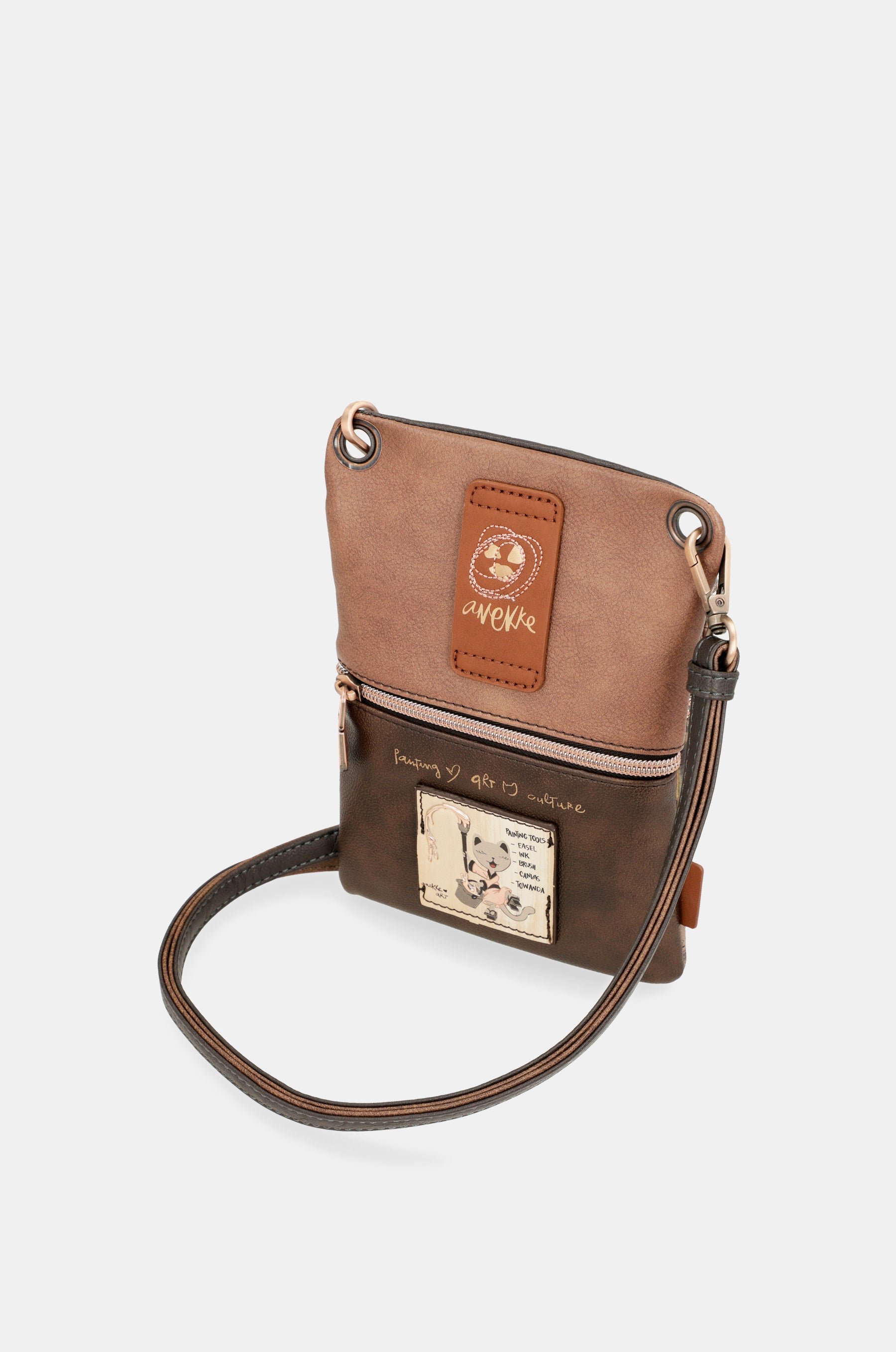 Borsa a tracolla marrone Shōen