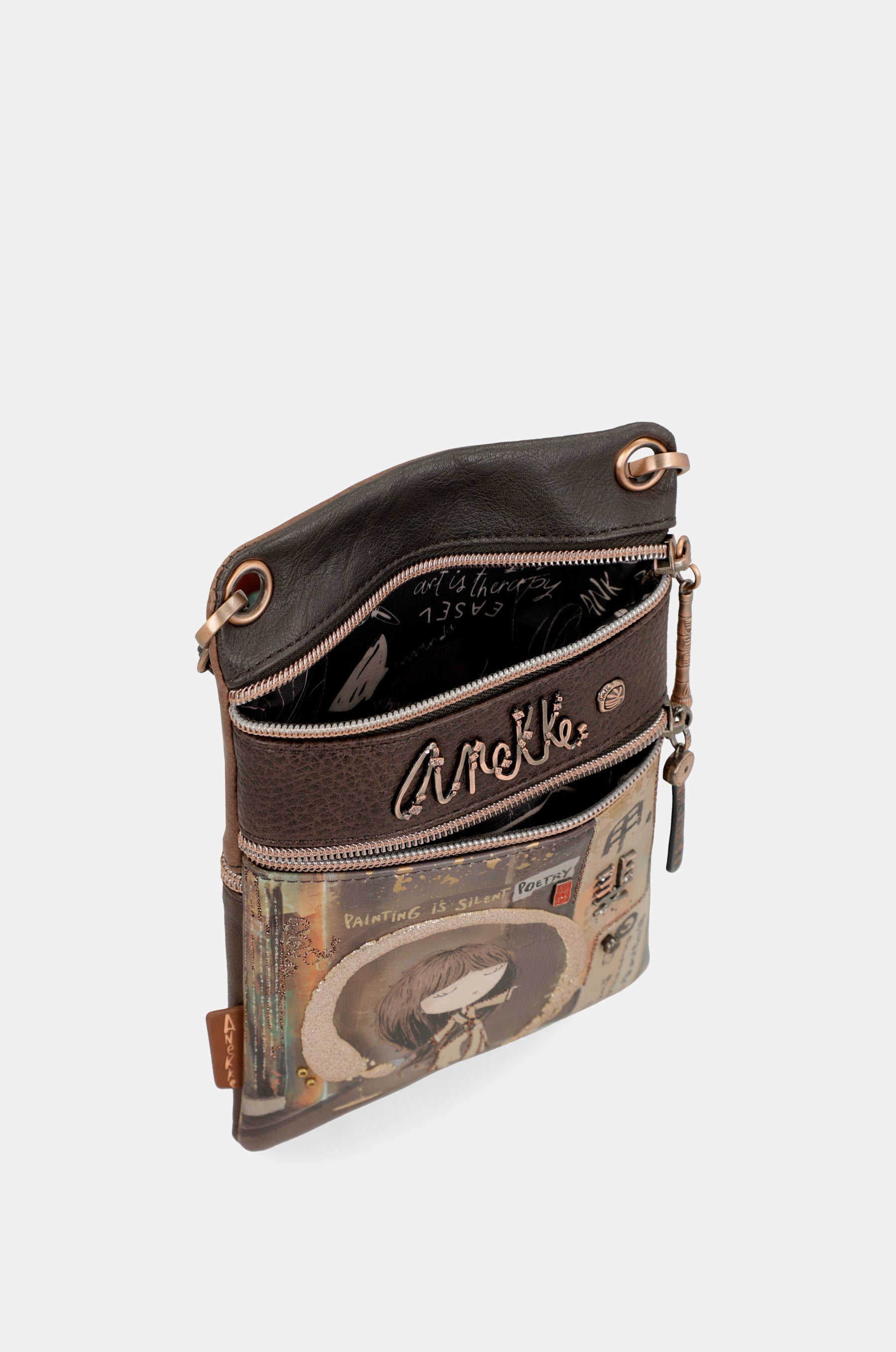 Borsa a tracolla marrone Shōen