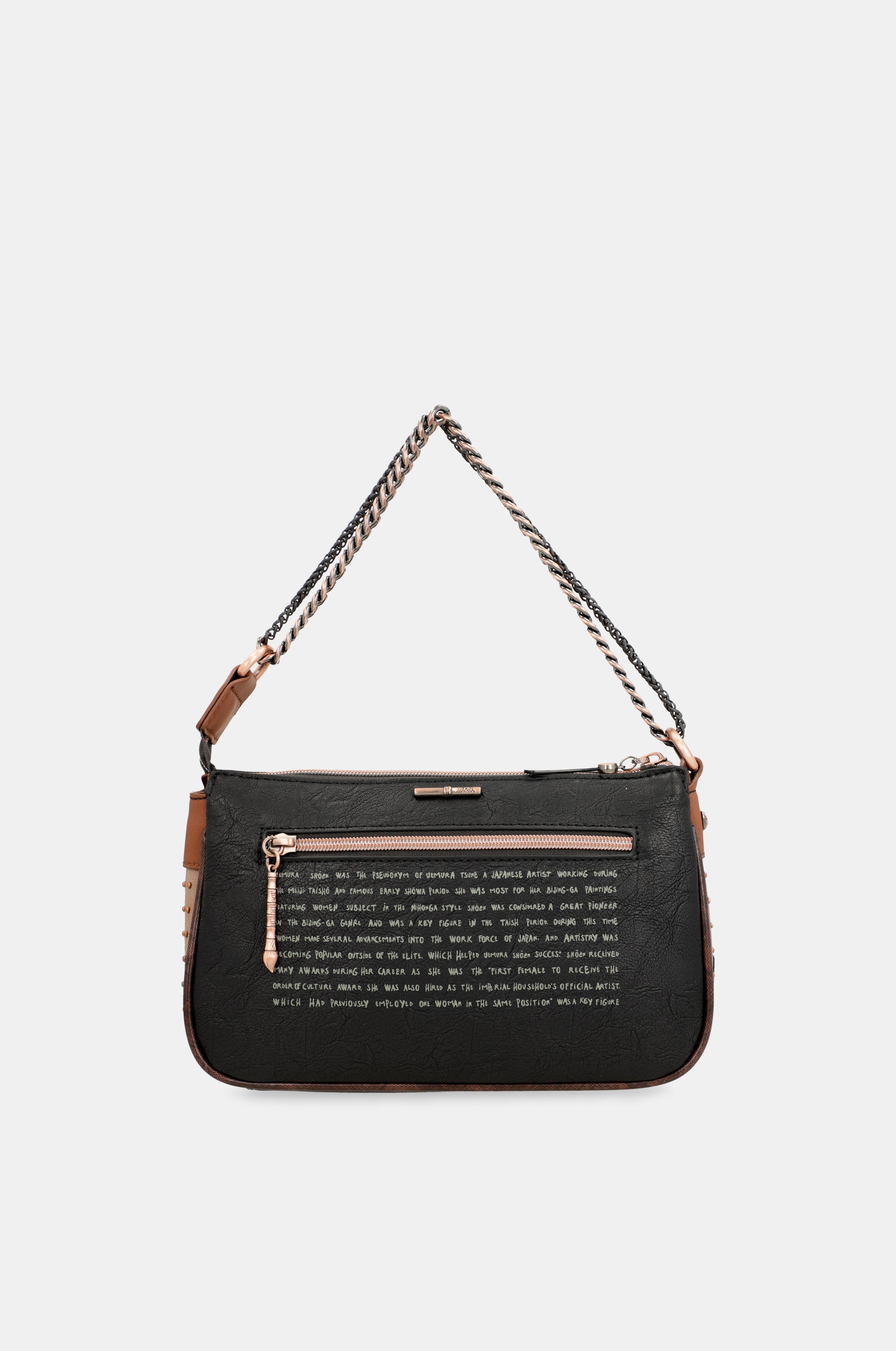 Borsa baguette con manico in metallo Shōen