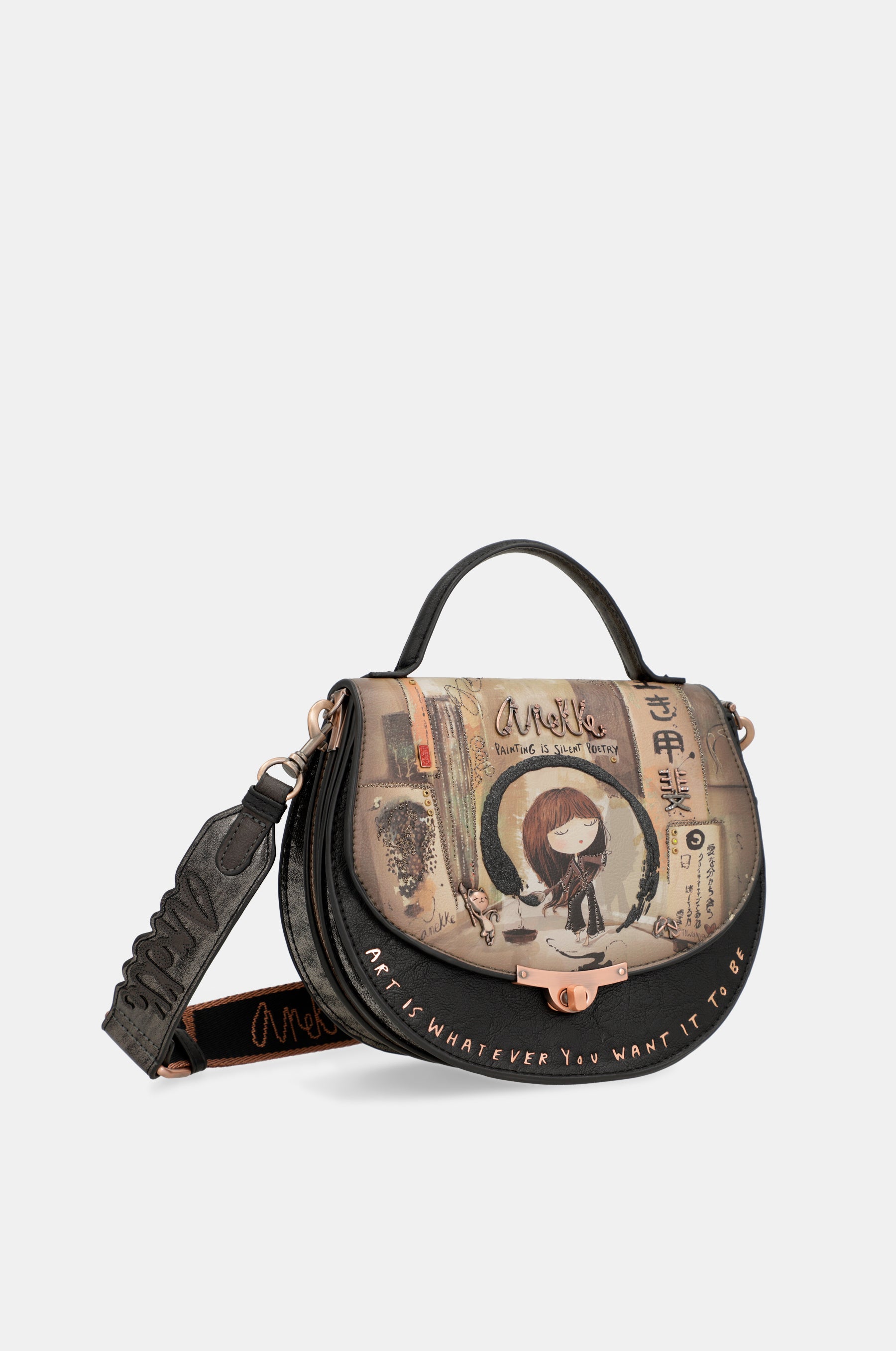 Borsa ovale Shōen con patta