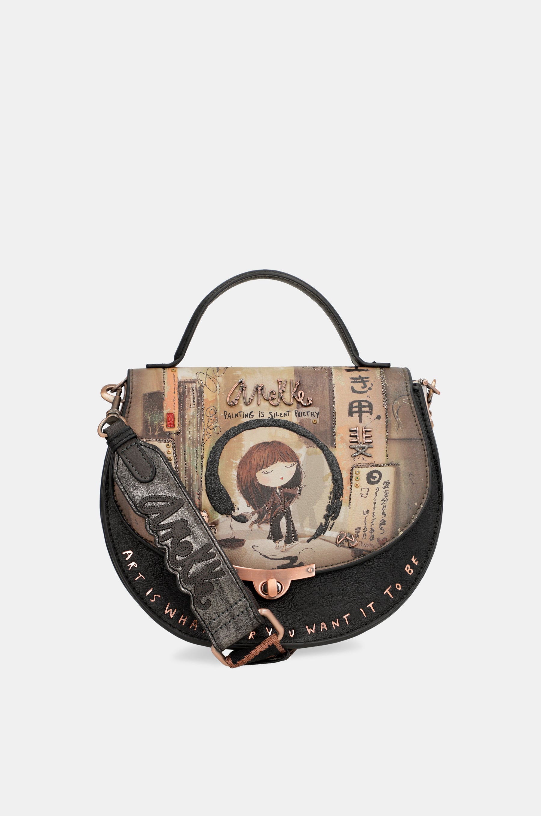 Borsa ovale Shōen con patta