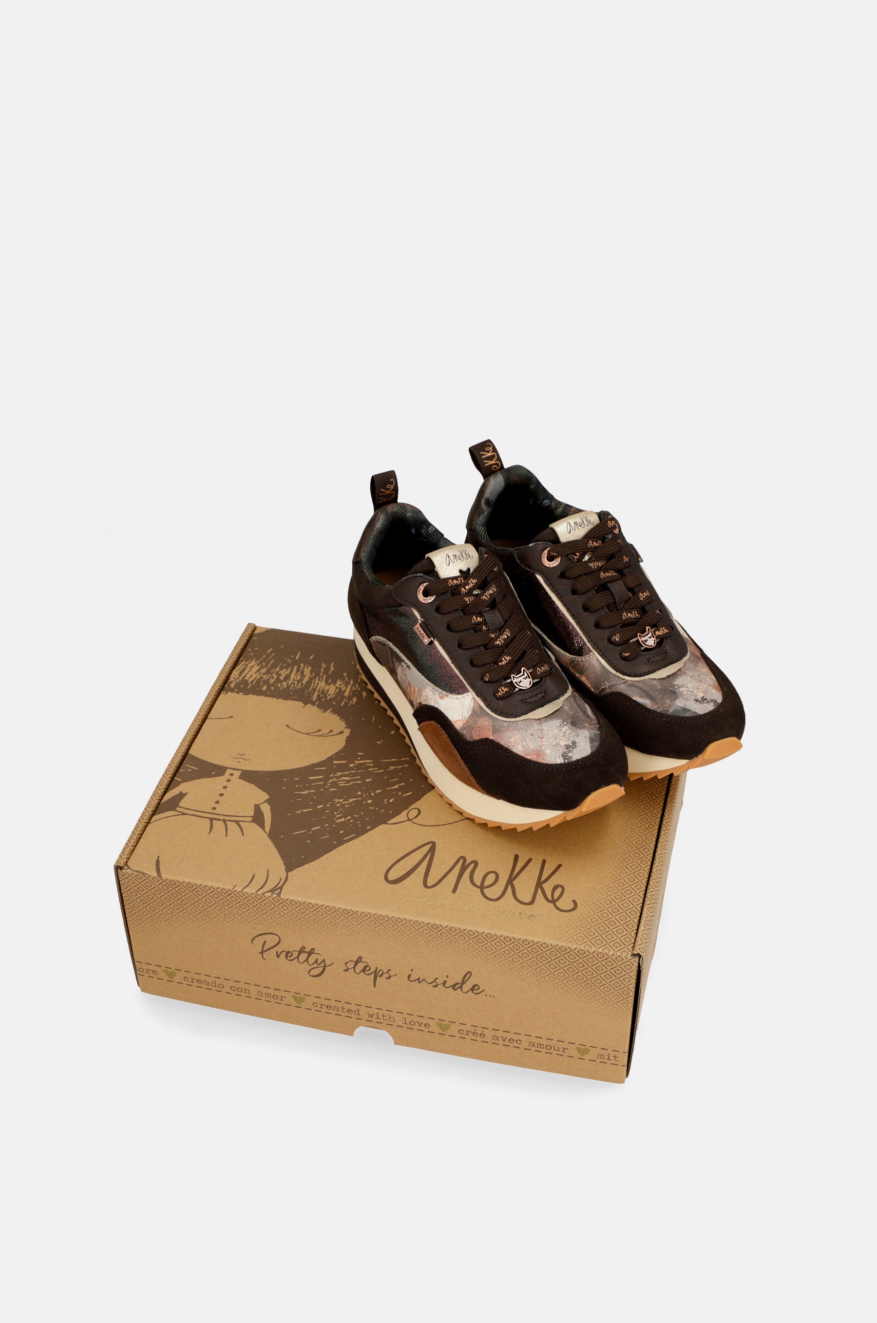 Sneakers sportive con motivo Palette marrone