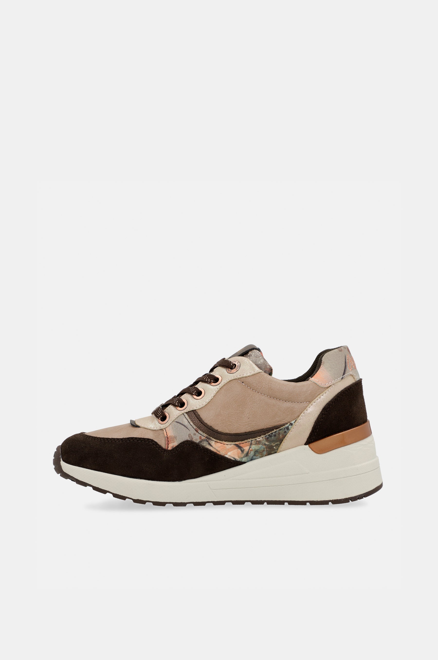Sneakers sportive Padded marroni con zeppa