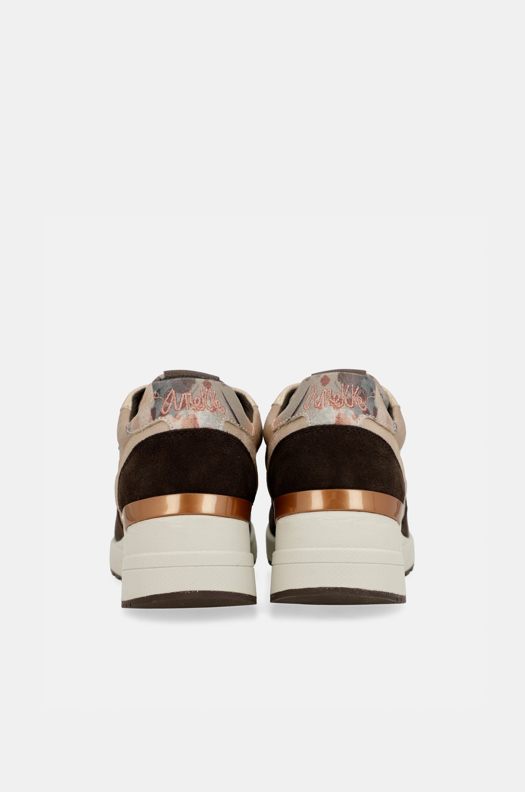 Sneakers sportive Padded marroni con zeppa