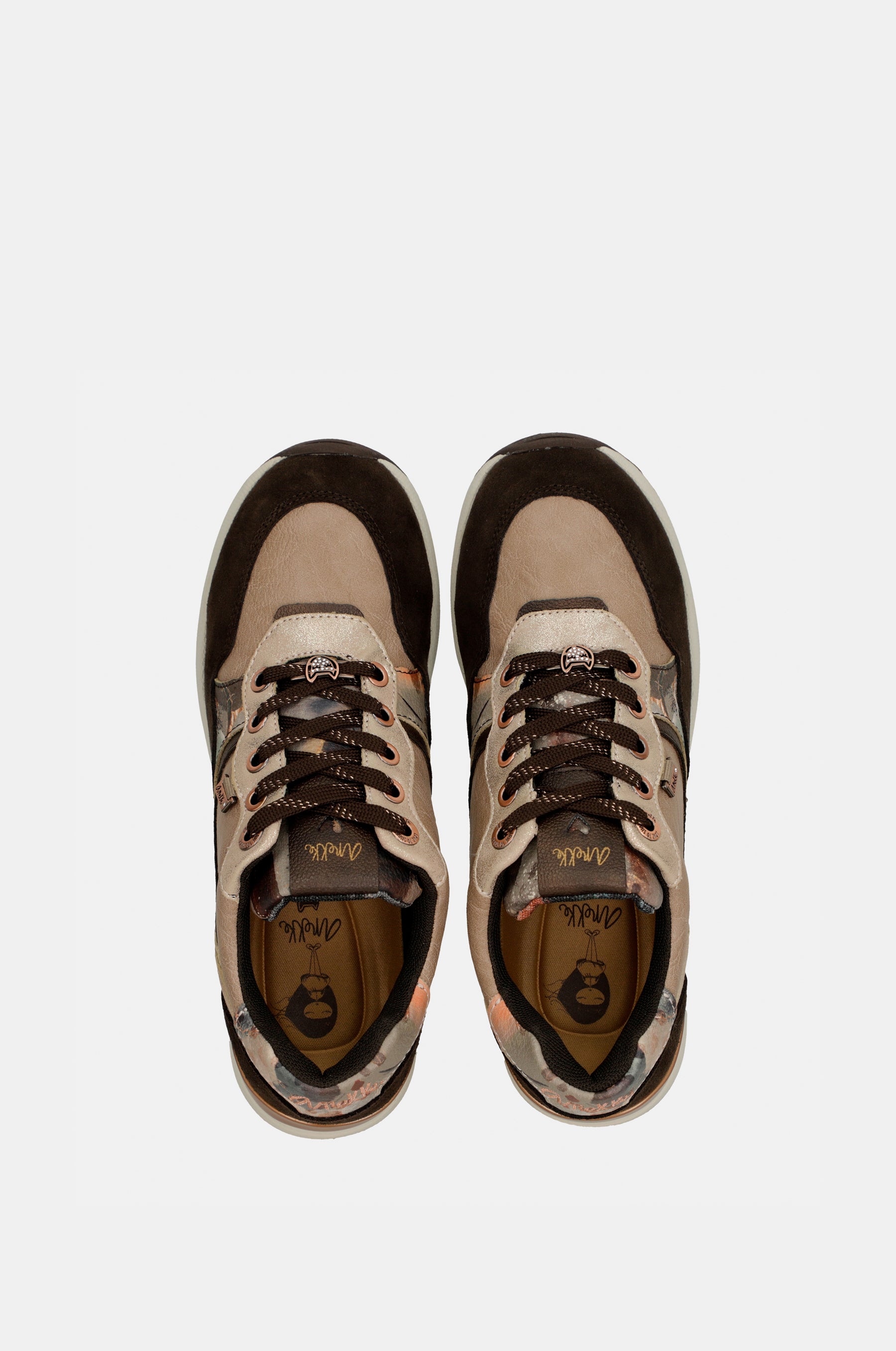 Sneakers sportive Padded marroni con zeppa