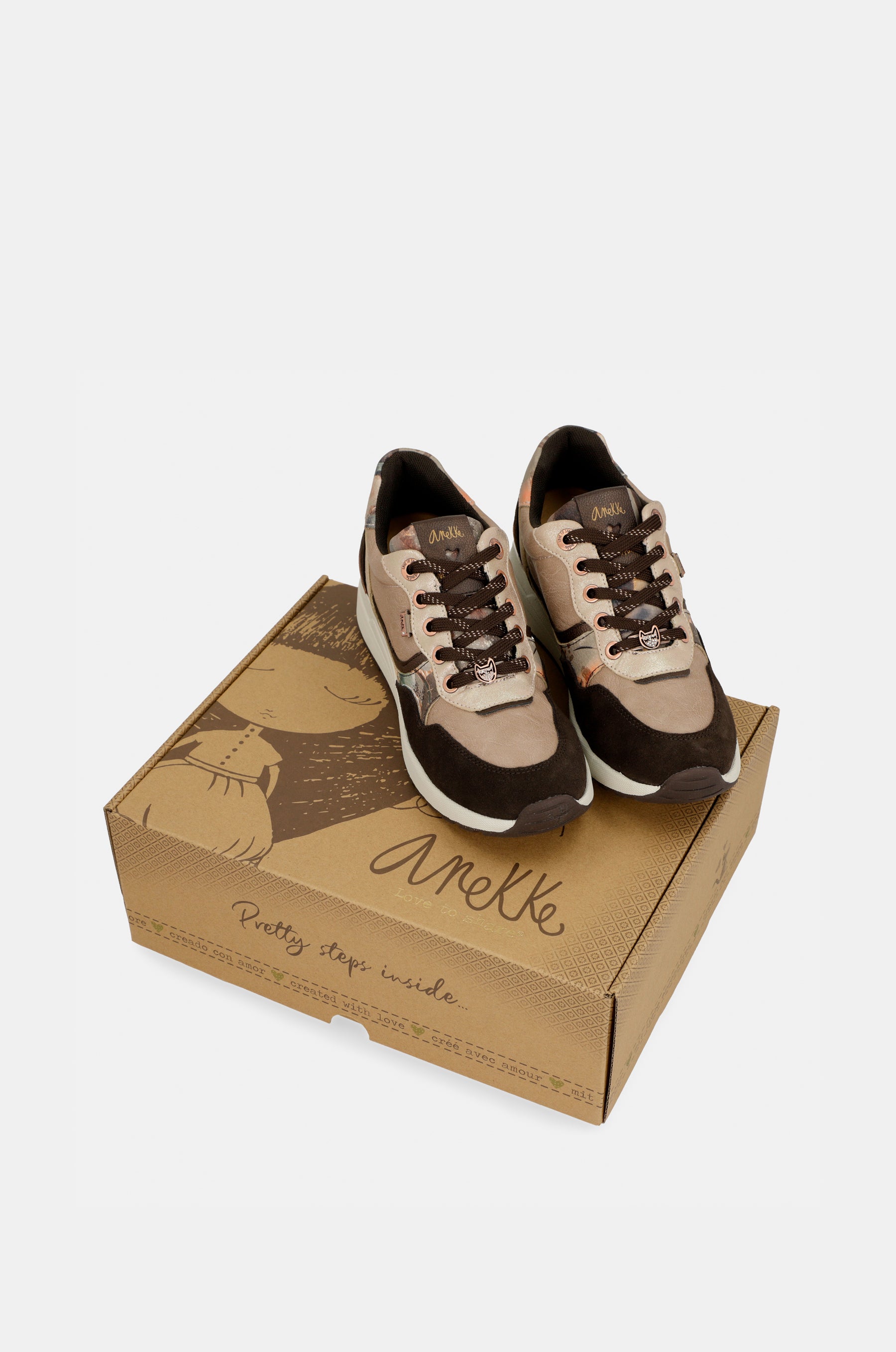 Sneakers sportive Padded marroni con zeppa