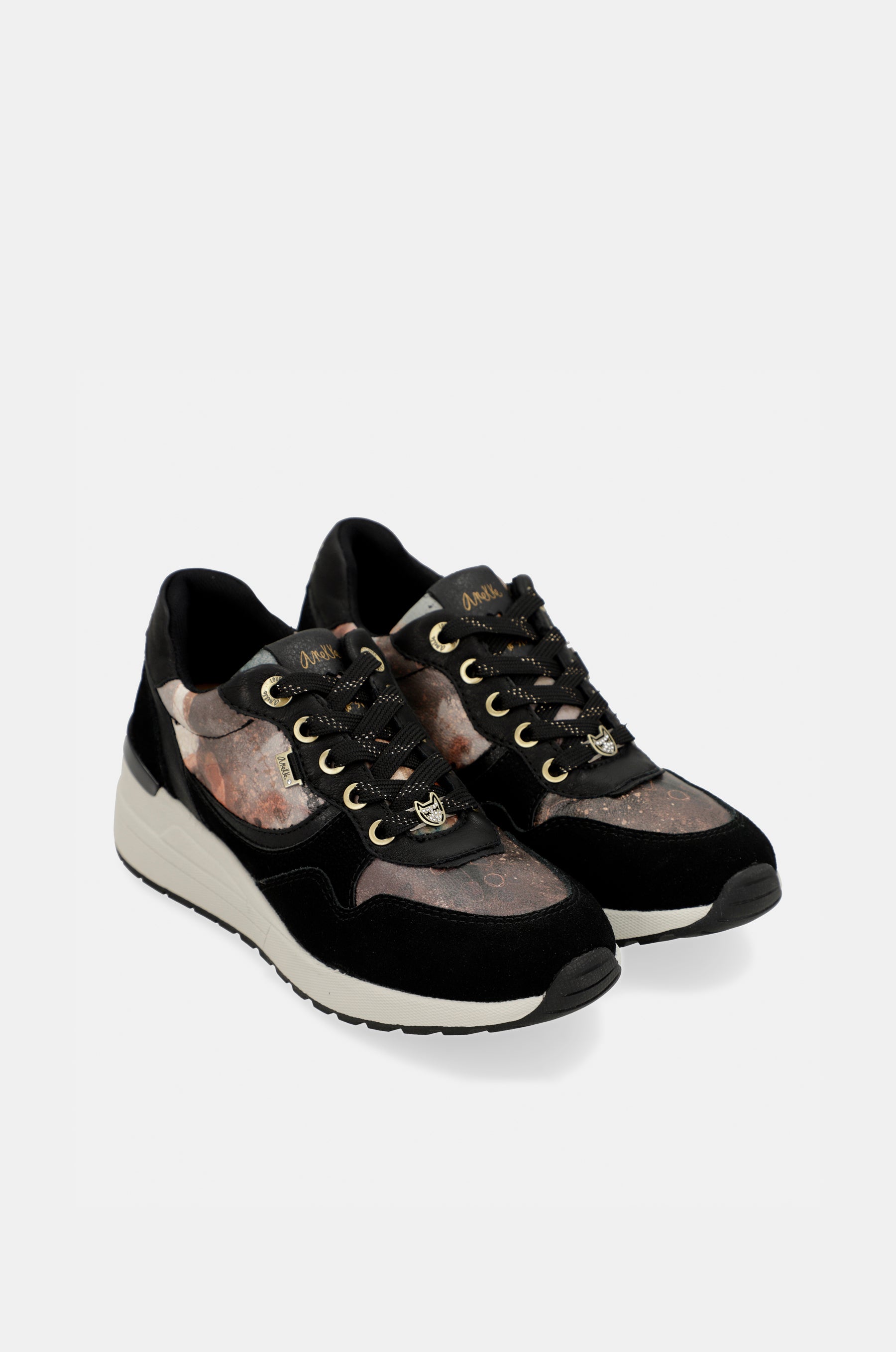 Sneakers sportive Padded nere con zeppa