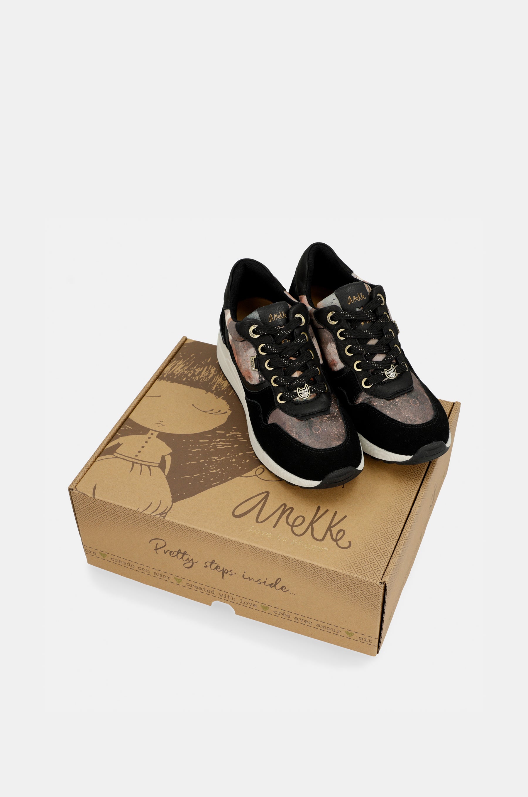 Sneakers sportive Padded nere con zeppa