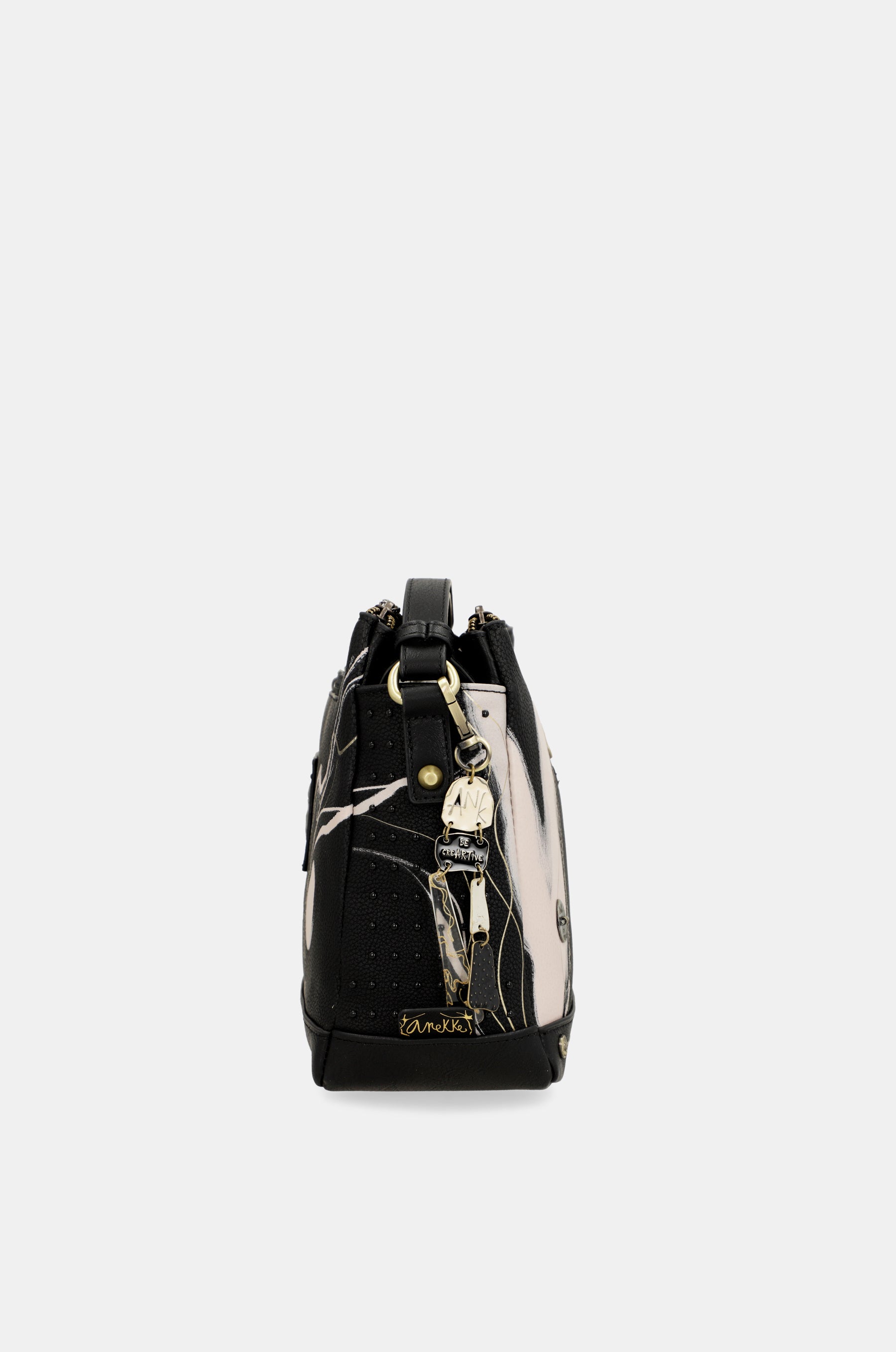 Borsa a tracolla nera Nature Shodō a 3 scomparti