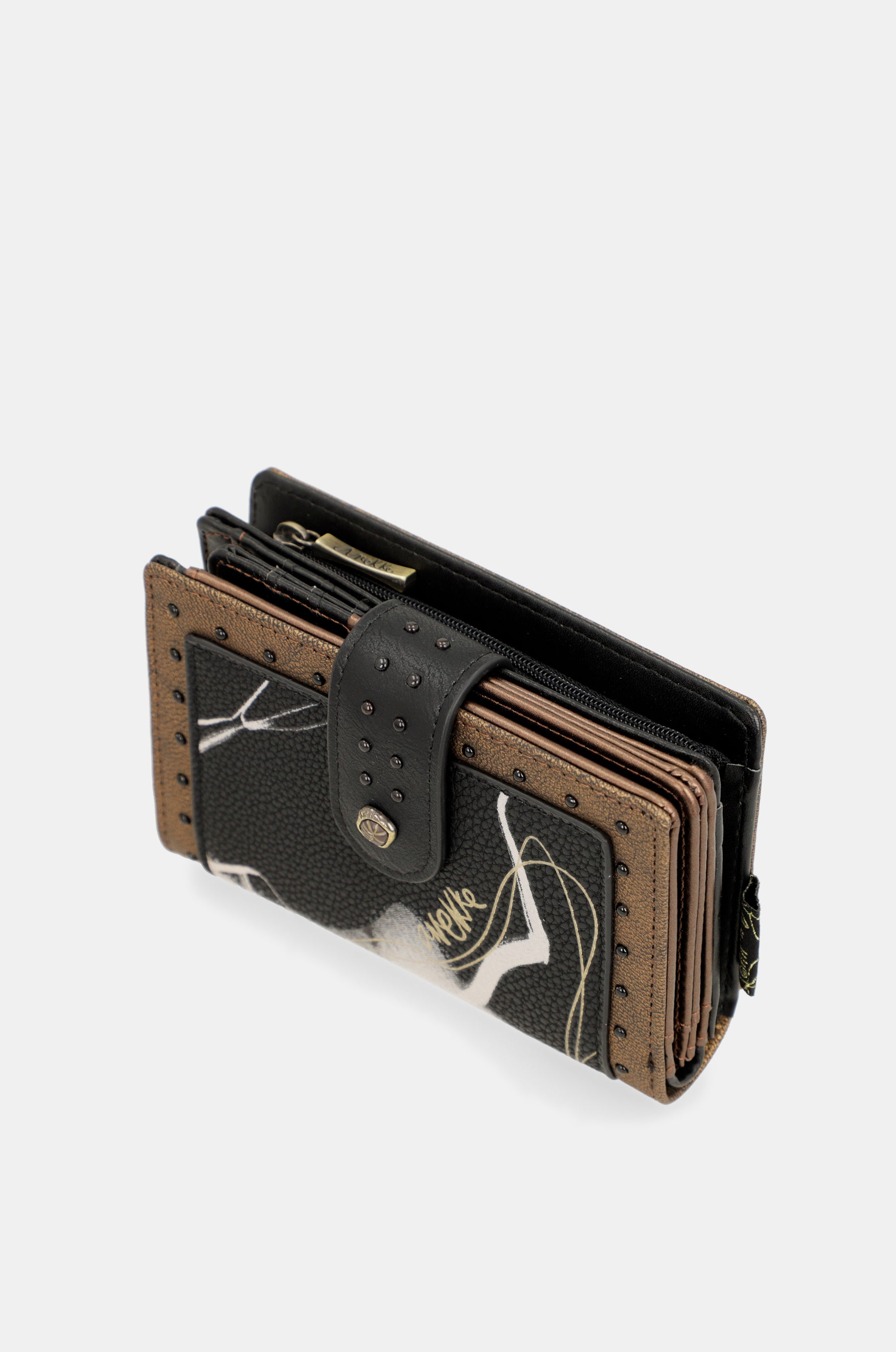 Portafoglio RFID flessibile nero Nature Shodō