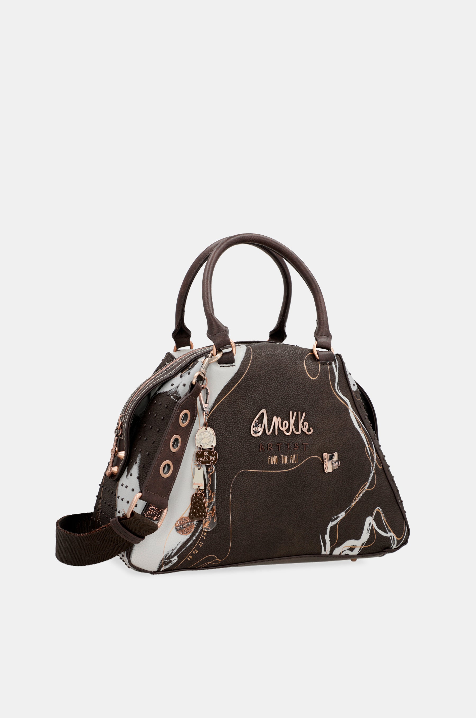 Borsa a tracolla marrone Nature Shodō a 2 manici